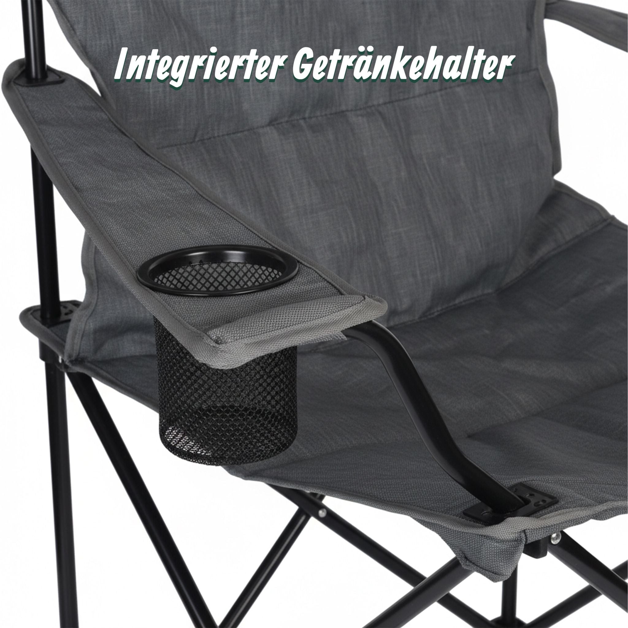 Klappbarer Campingstuhl Schwarz-Grau von Relaxdays