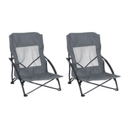 Faltbarer Strandstuhl 2er-Set Schwarz-Grau von Relaxdays