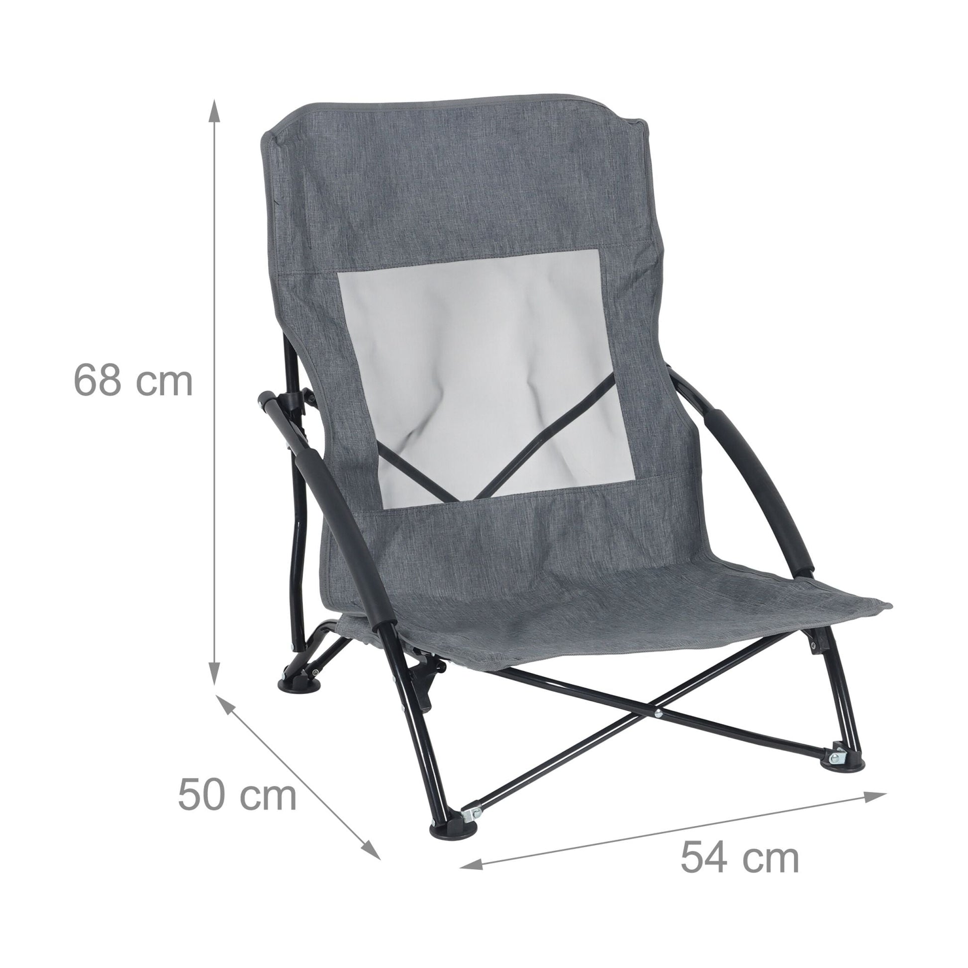 Faltbarer Strandstuhl 2er-Set Schwarz-Grau von Relaxdays