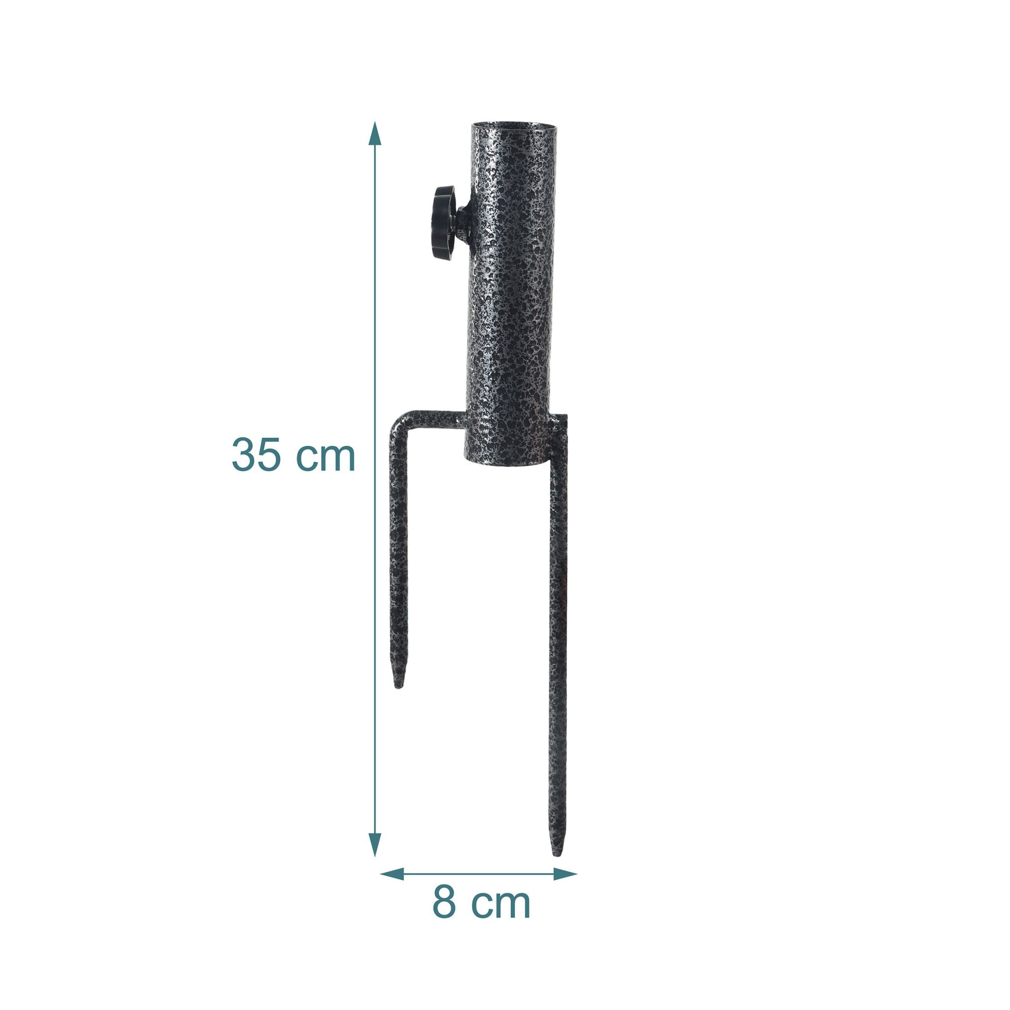 Rasendorn für Sonnenschirm 25-32 mm Anthrazit von Relaxdays