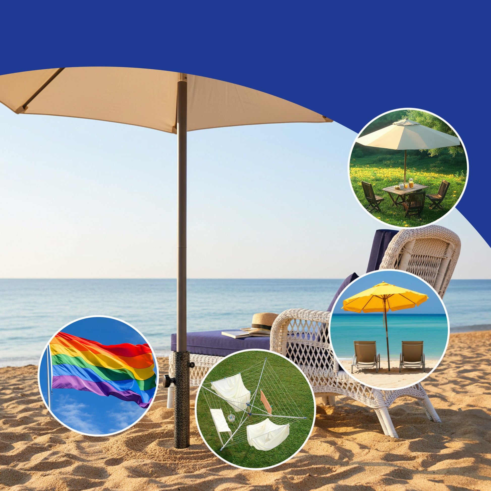 Rasendorn für Sonnenschirm 25-32 mm Anthrazit von Relaxdays