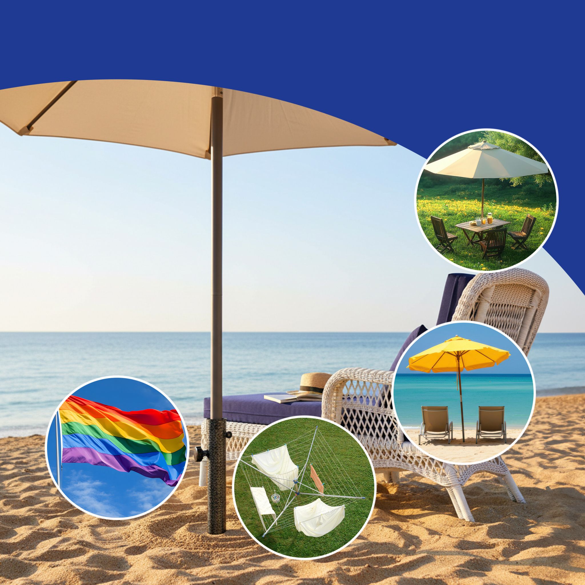 Rasendorn für Sonnenschirm 25-32 mm Anthrazit von Relaxdays
