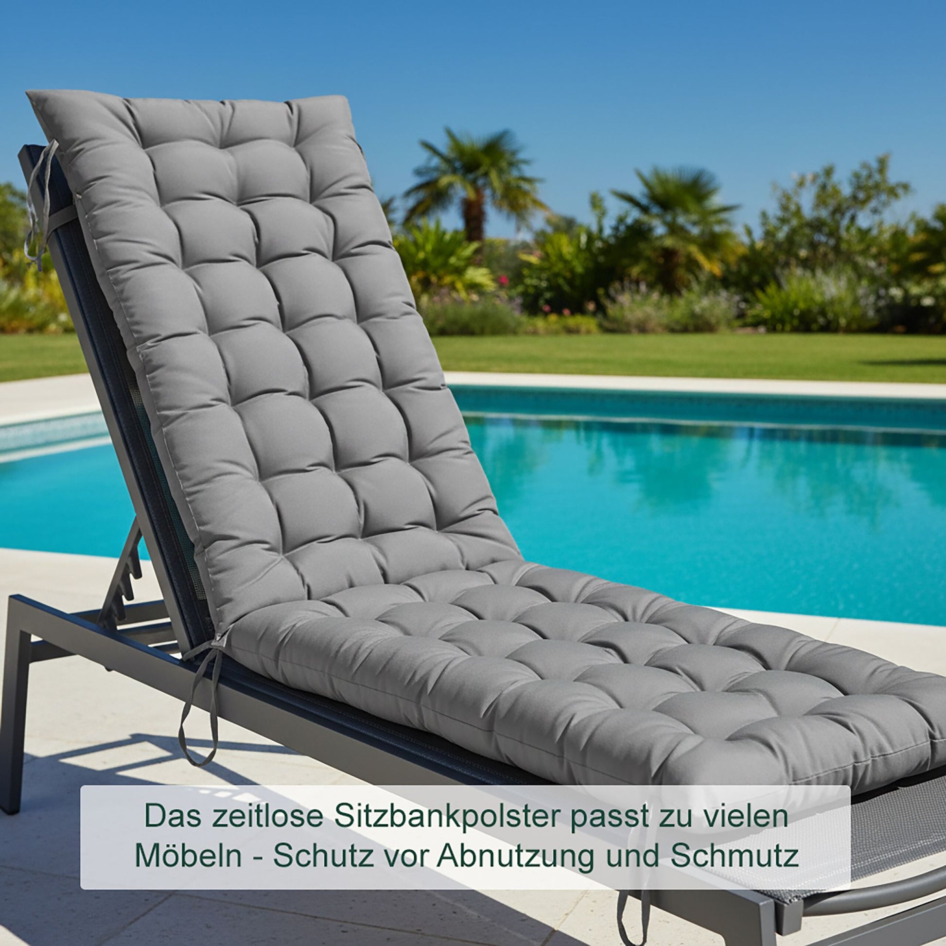 Gesteppte Bankauflage Grau von Relaxdays