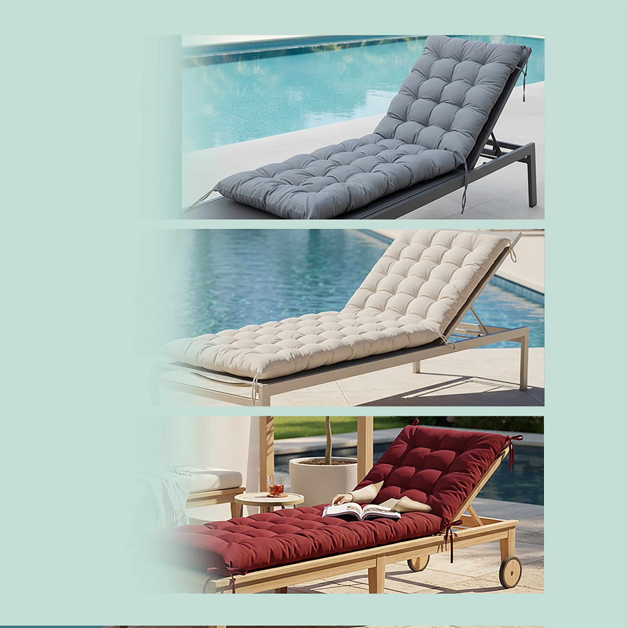 Gesteppte Bankauflage Grau von Relaxdays