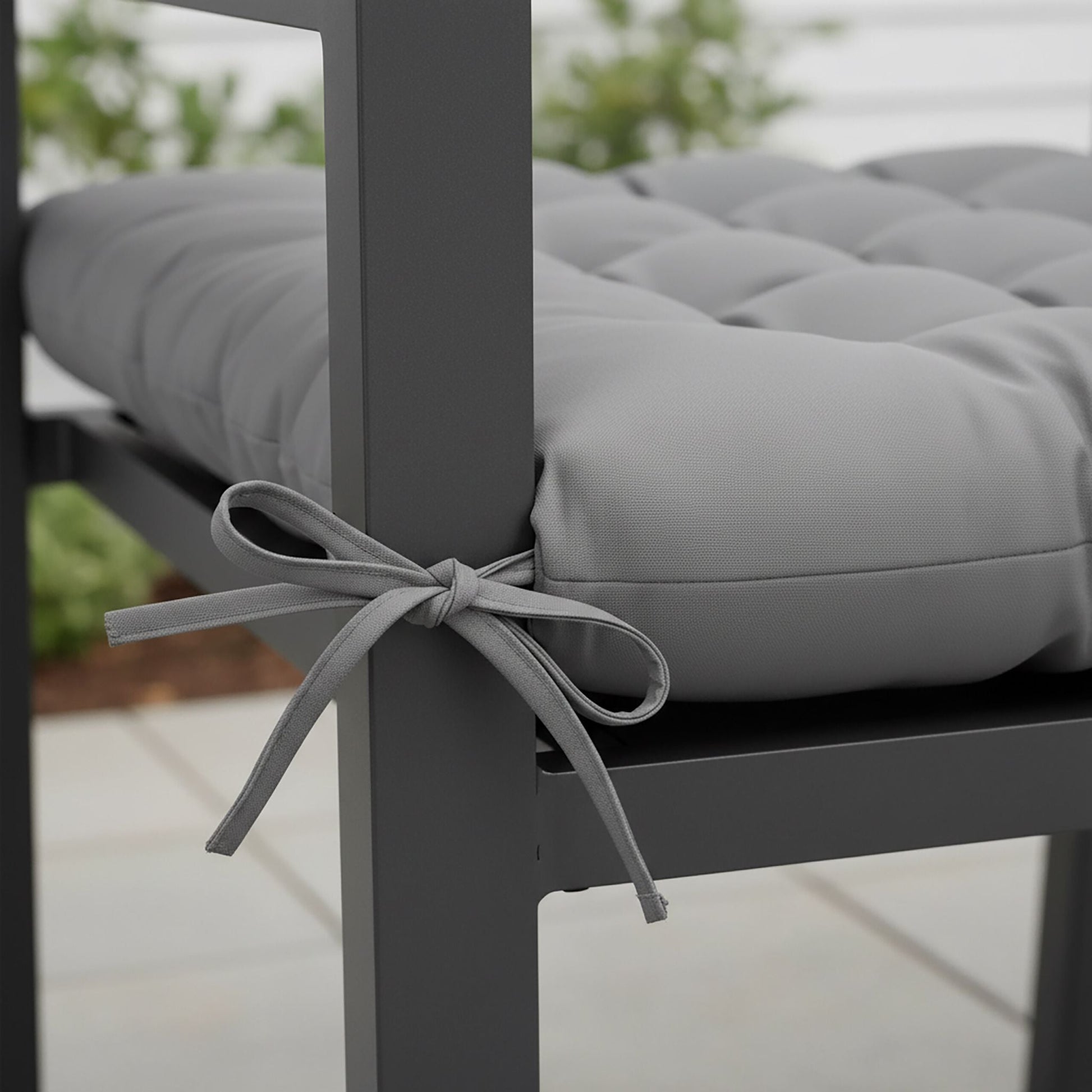 Gesteppte Bankauflage Grau von Relaxdays