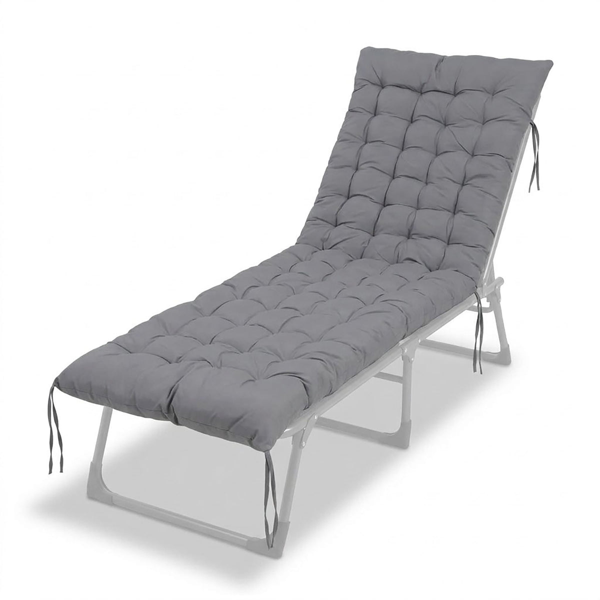 Gesteppte Bankauflage Grau von Relaxdays