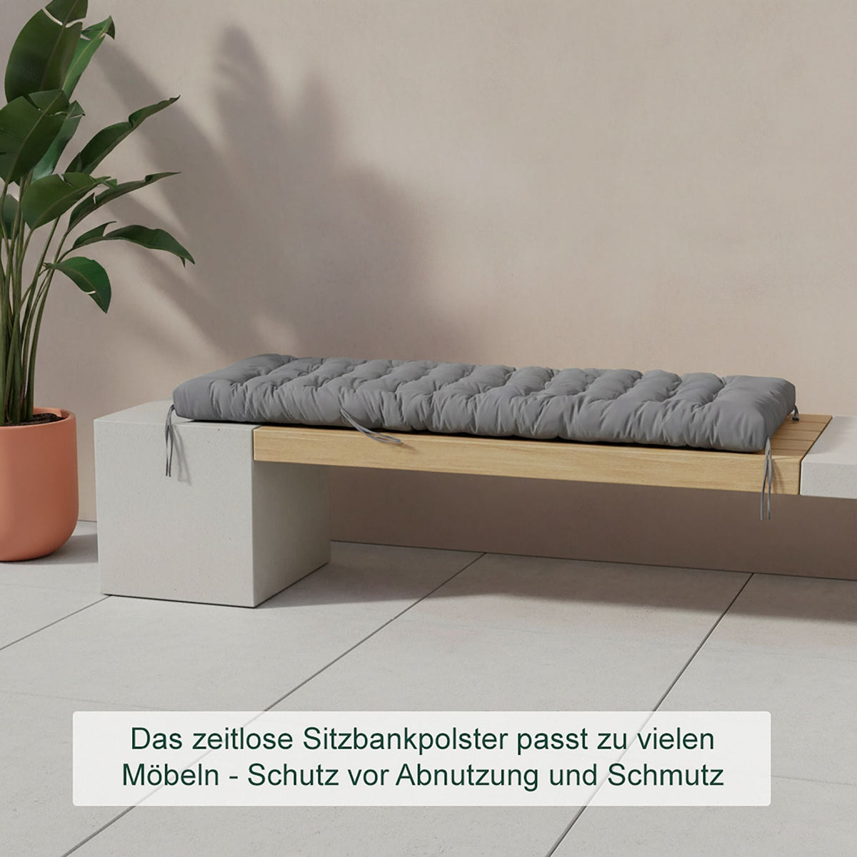 Gesteppte Bankauflage Grau von Relaxdays