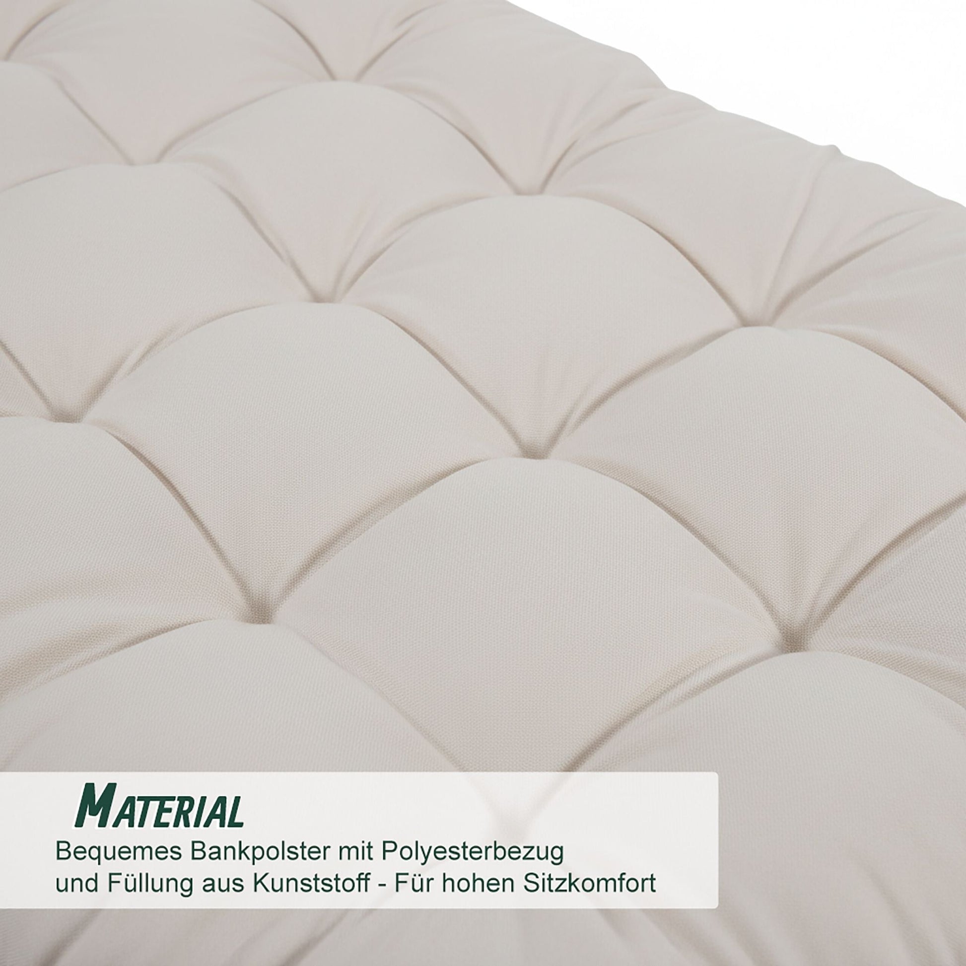 Gesteppte Bankauflage Beige von Relaxdays