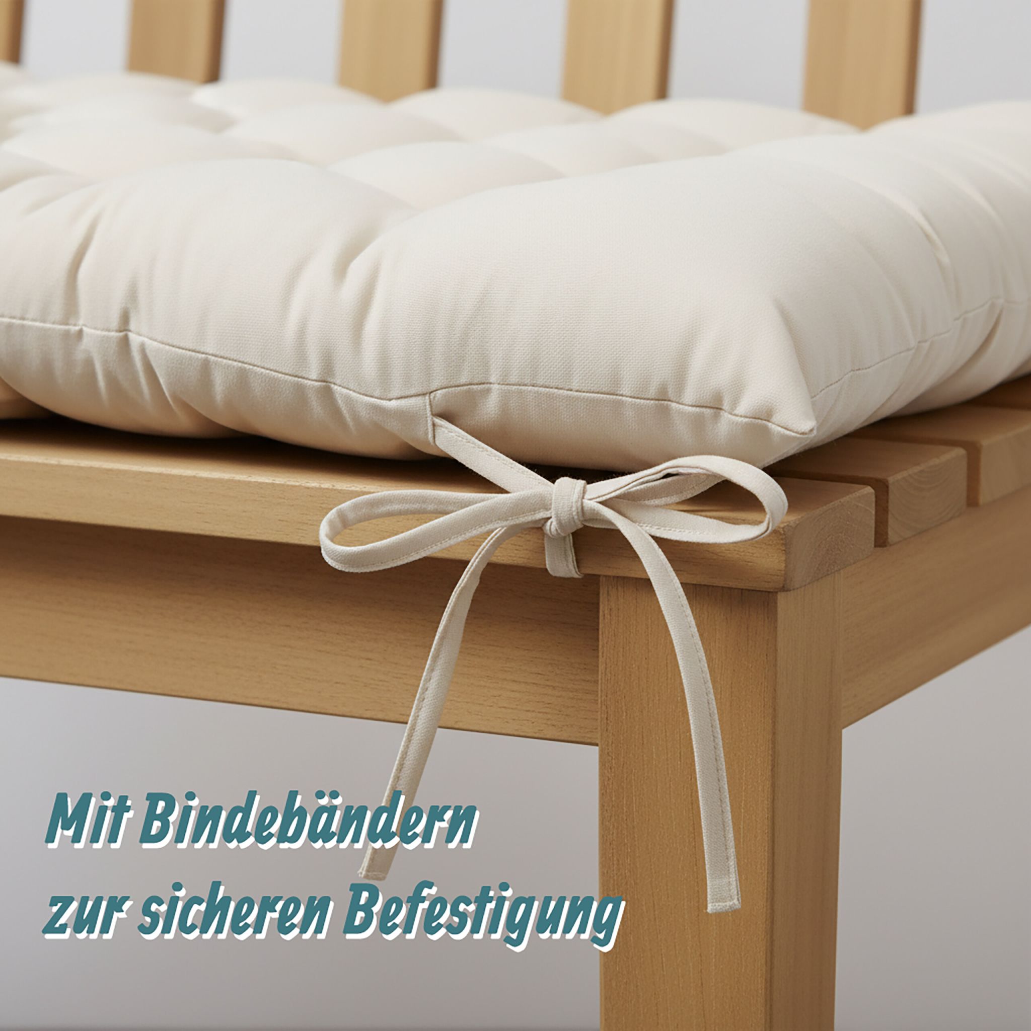 Gesteppte Bankauflage Beige von Relaxdays