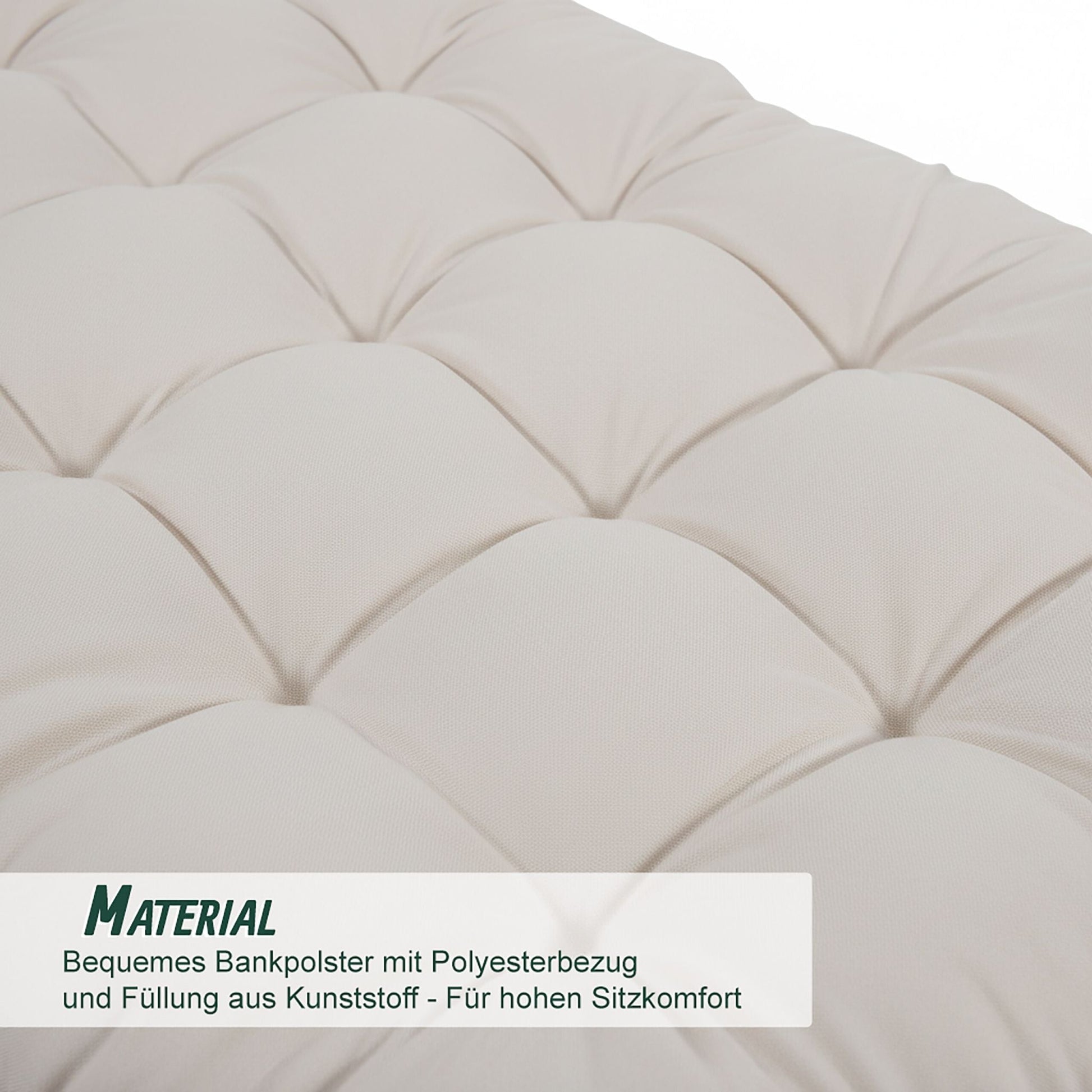Gesteppte Bankauflage Beige von Relaxdays