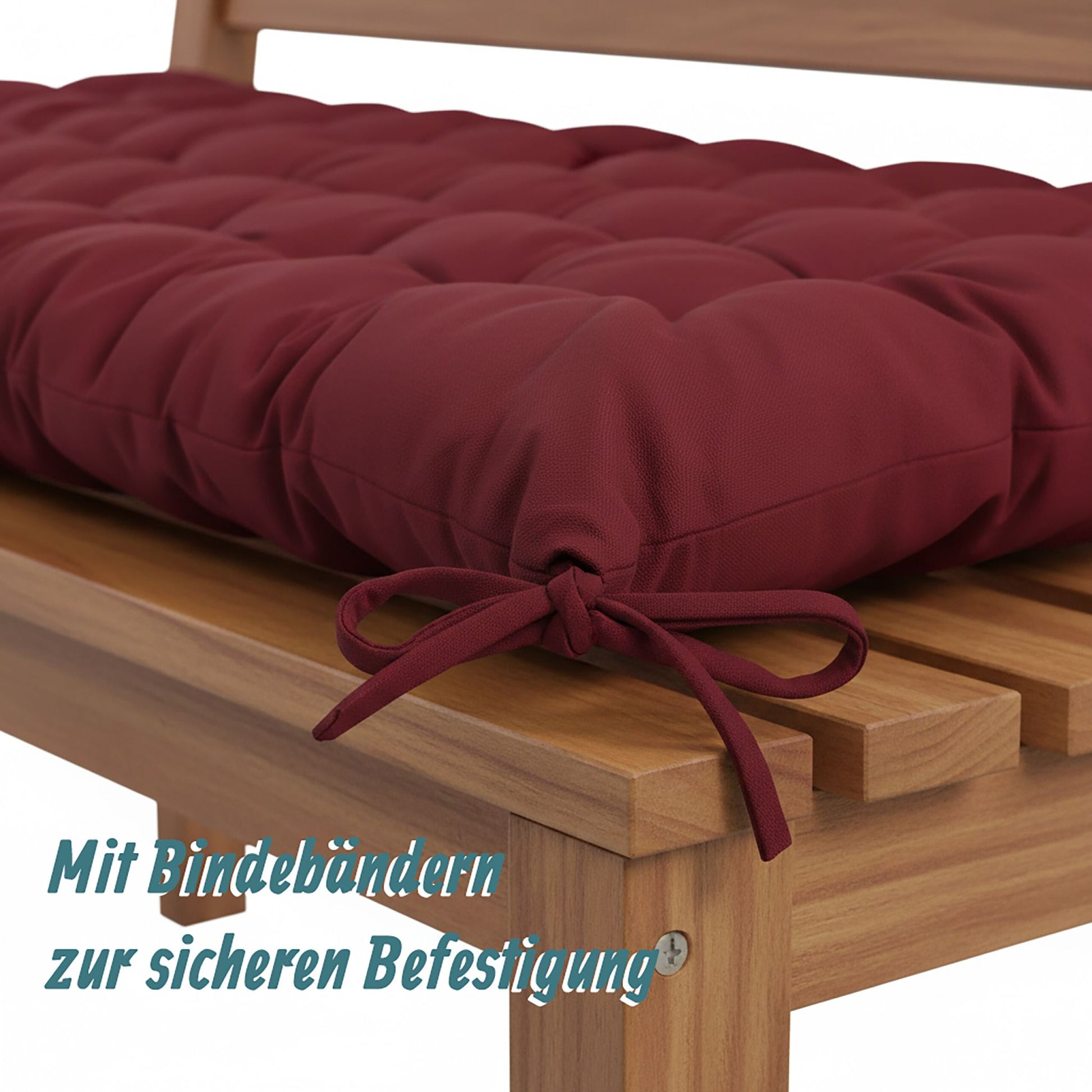 Gesteppte Bankauflage Dunkelrot von Relaxdays