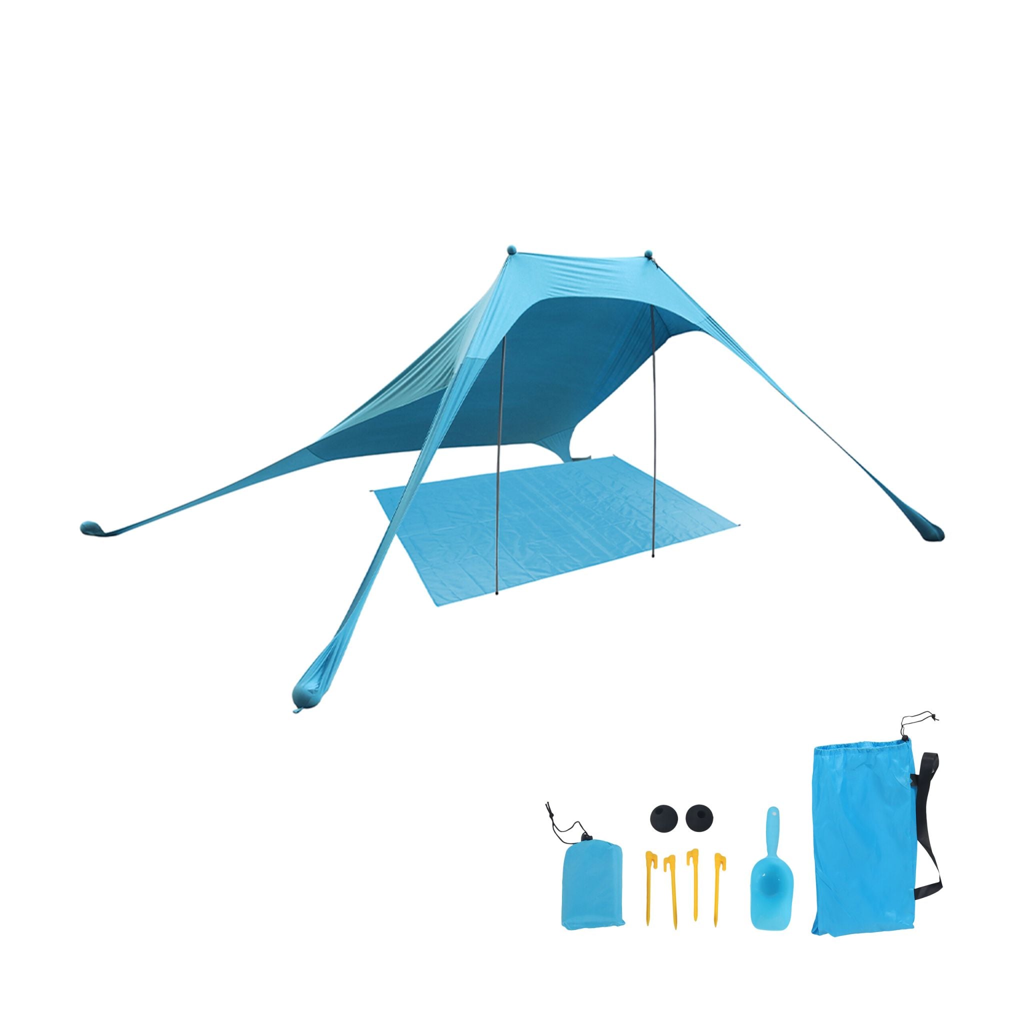 Sonnensegel für den Strand Blau von Relaxdays