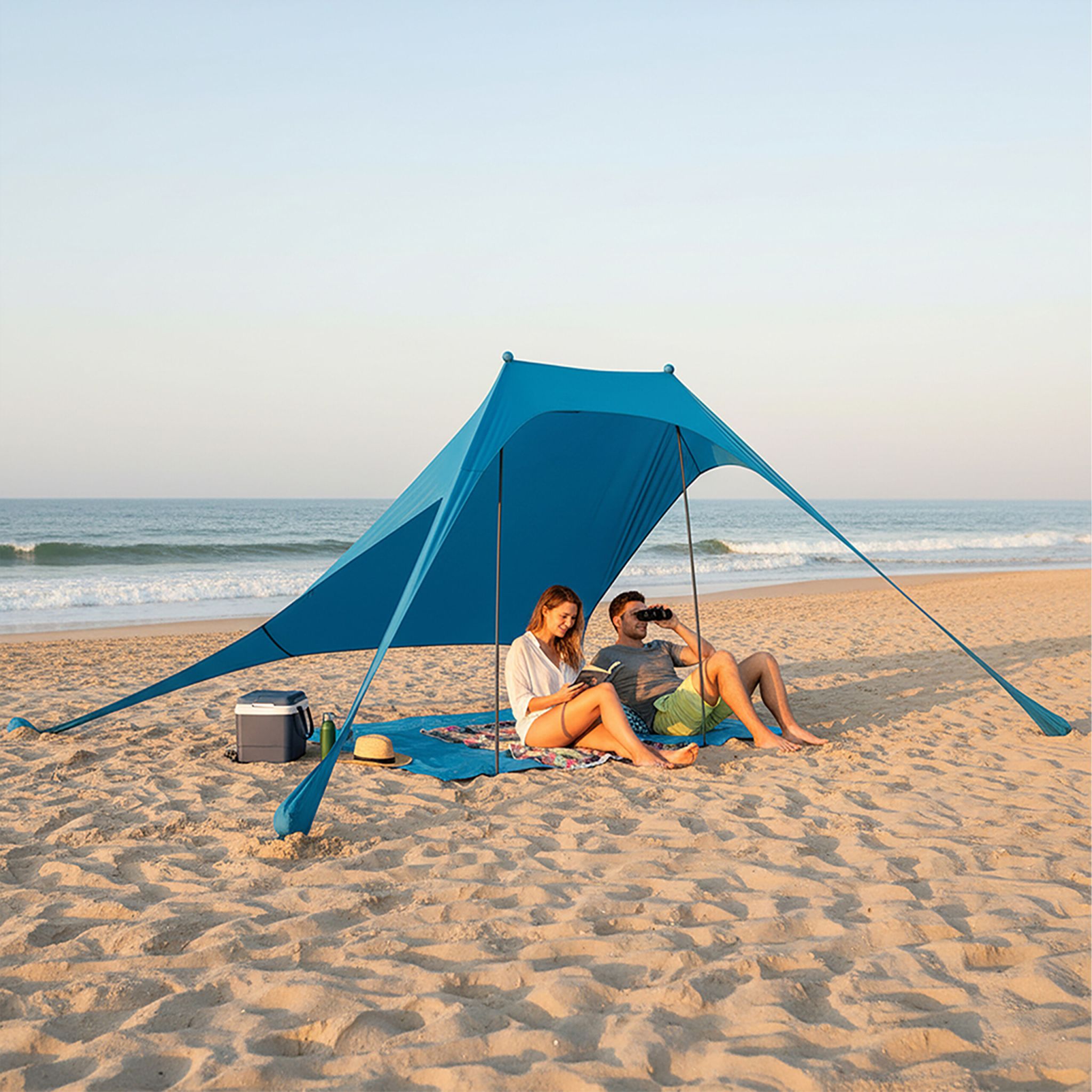 Sonnensegel für den Strand Blau von Relaxdays