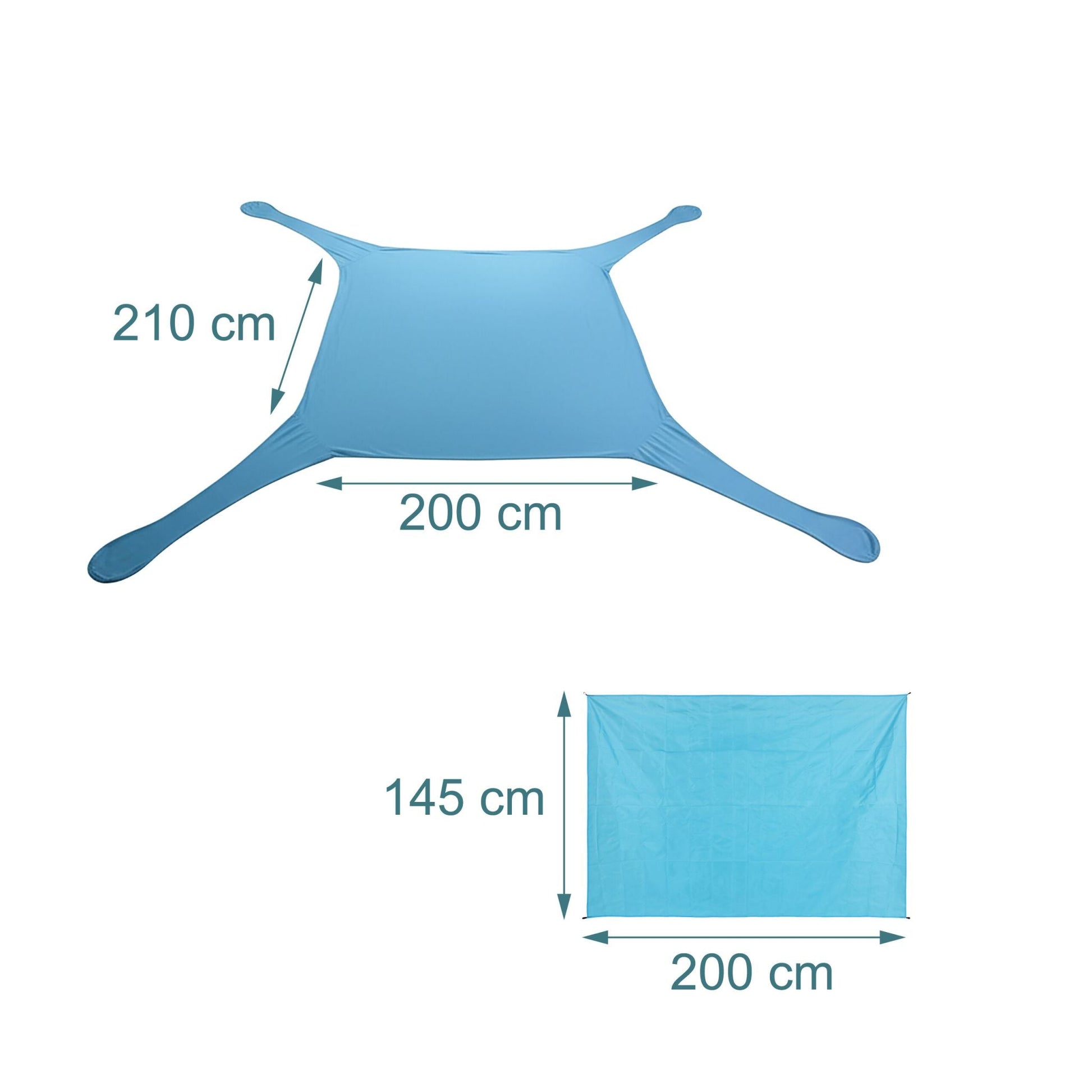Sonnensegel für den Strand Blau von Relaxdays
