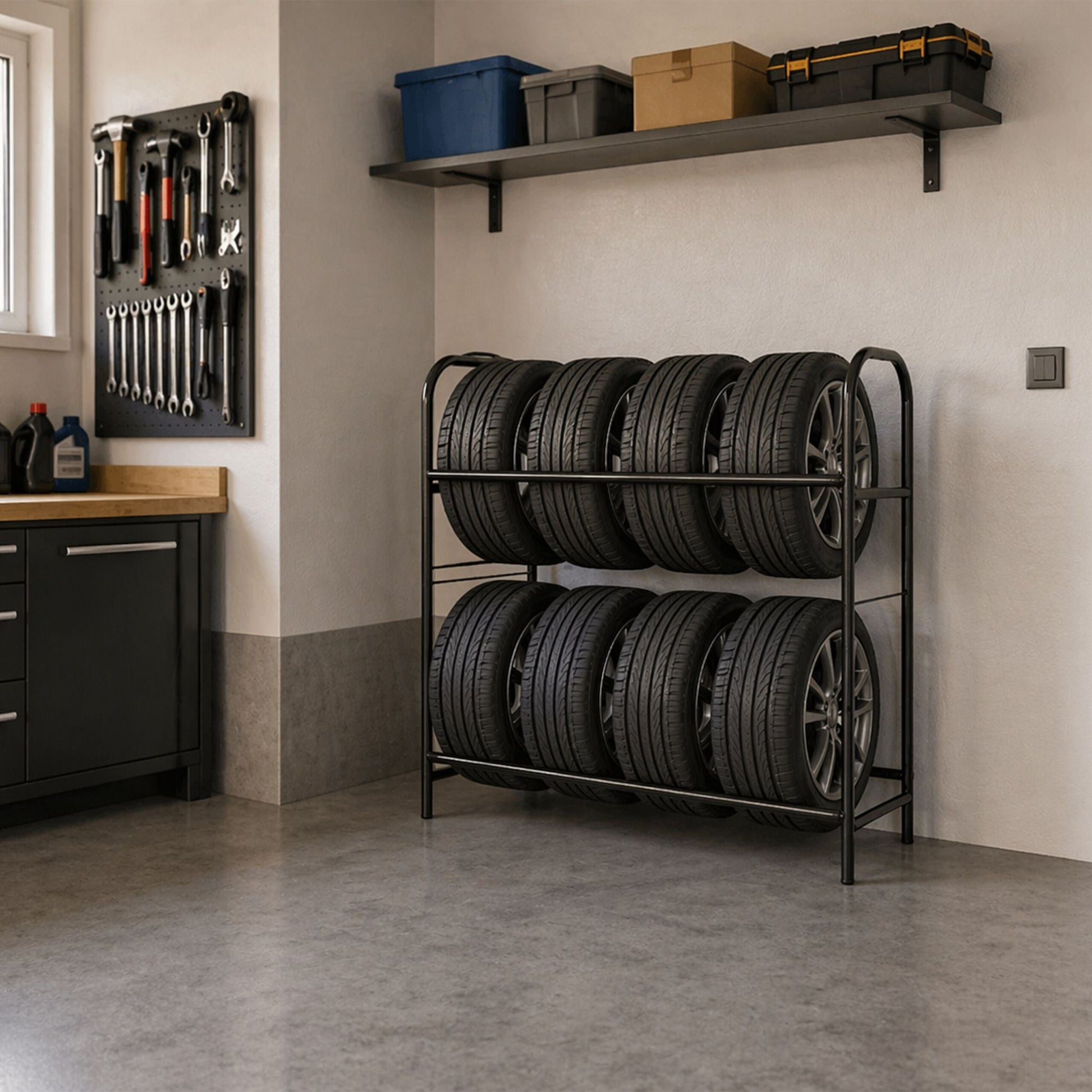 Reifenregal Stahl Schwarz von Relaxdays