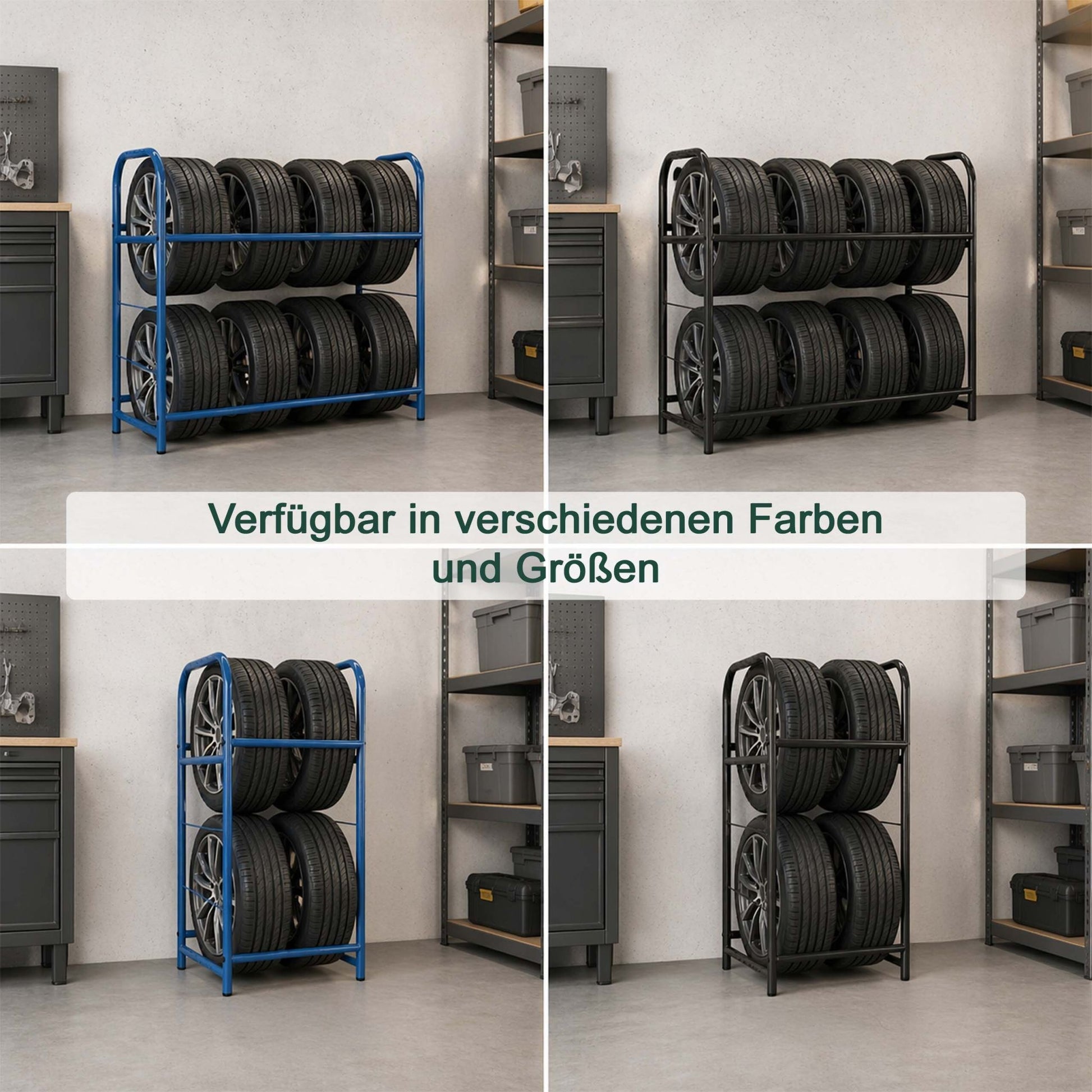 Reifenregal Stahl Schwarz von Relaxdays