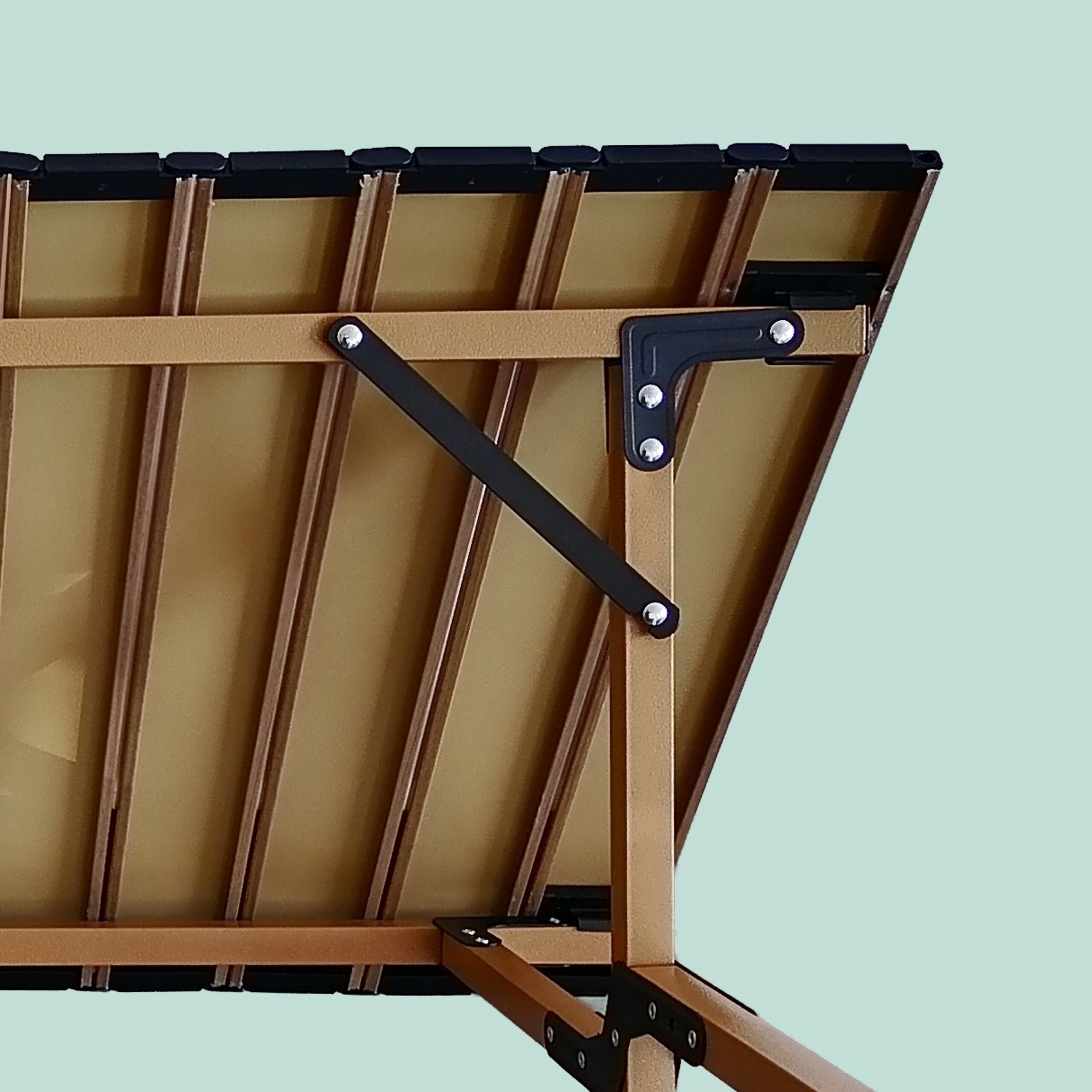 Campingtisch klappbar Hellbraun-Schwarz von Relaxdays