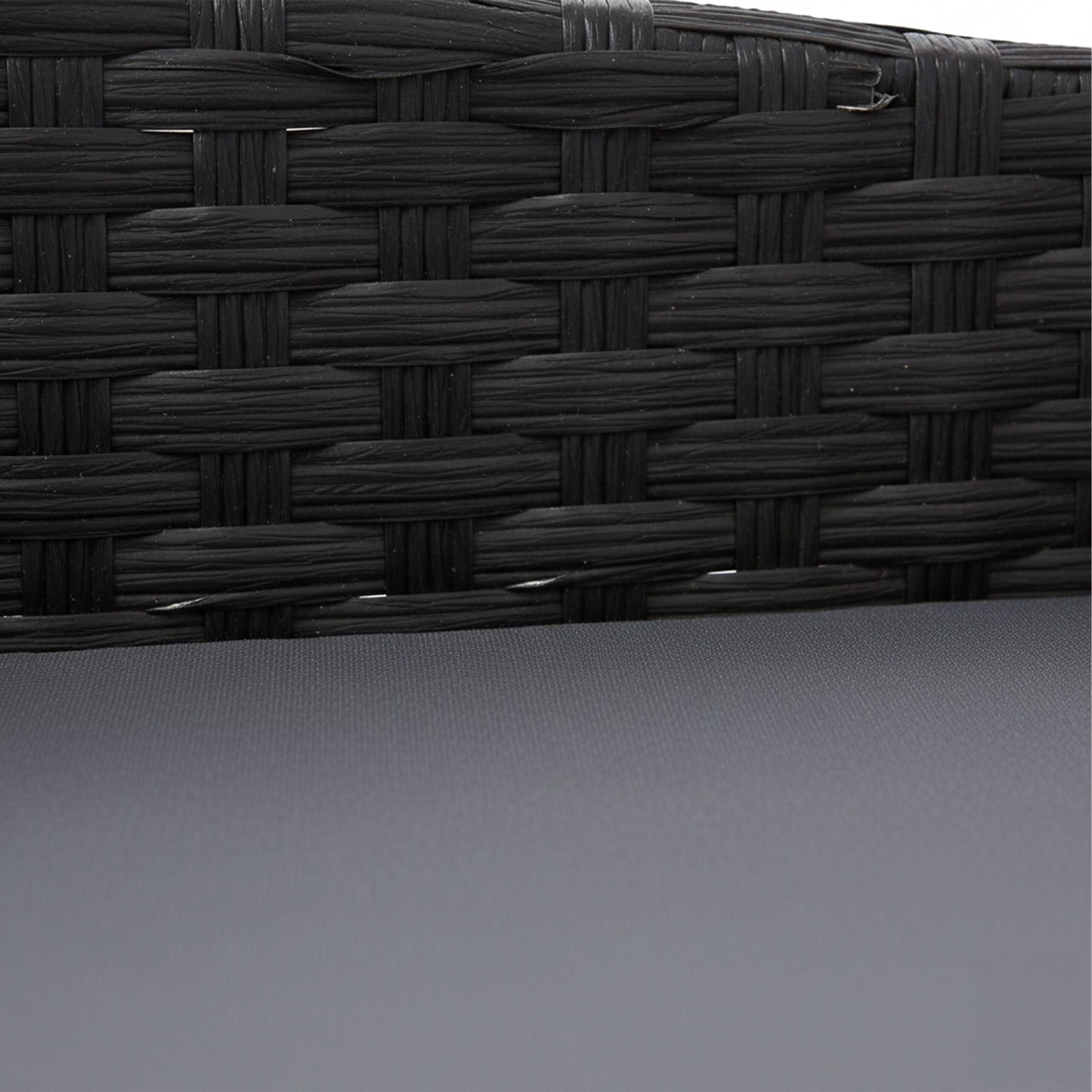 Hundebett Rattan mit Kissen Anthrazit-Grau von Relaxdays