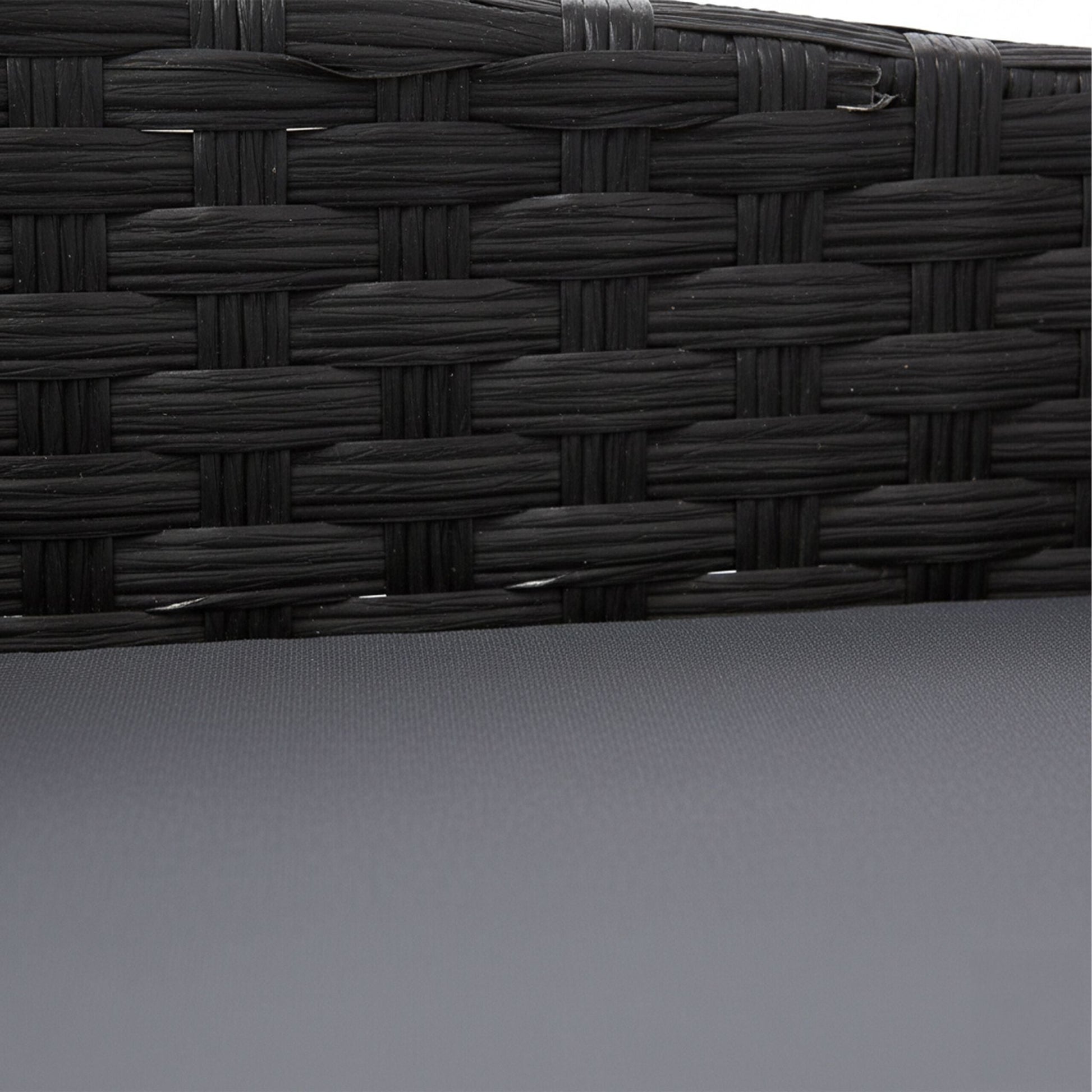Hundebett Rattan mit Kissen Anthrazit-Grau von Relaxdays