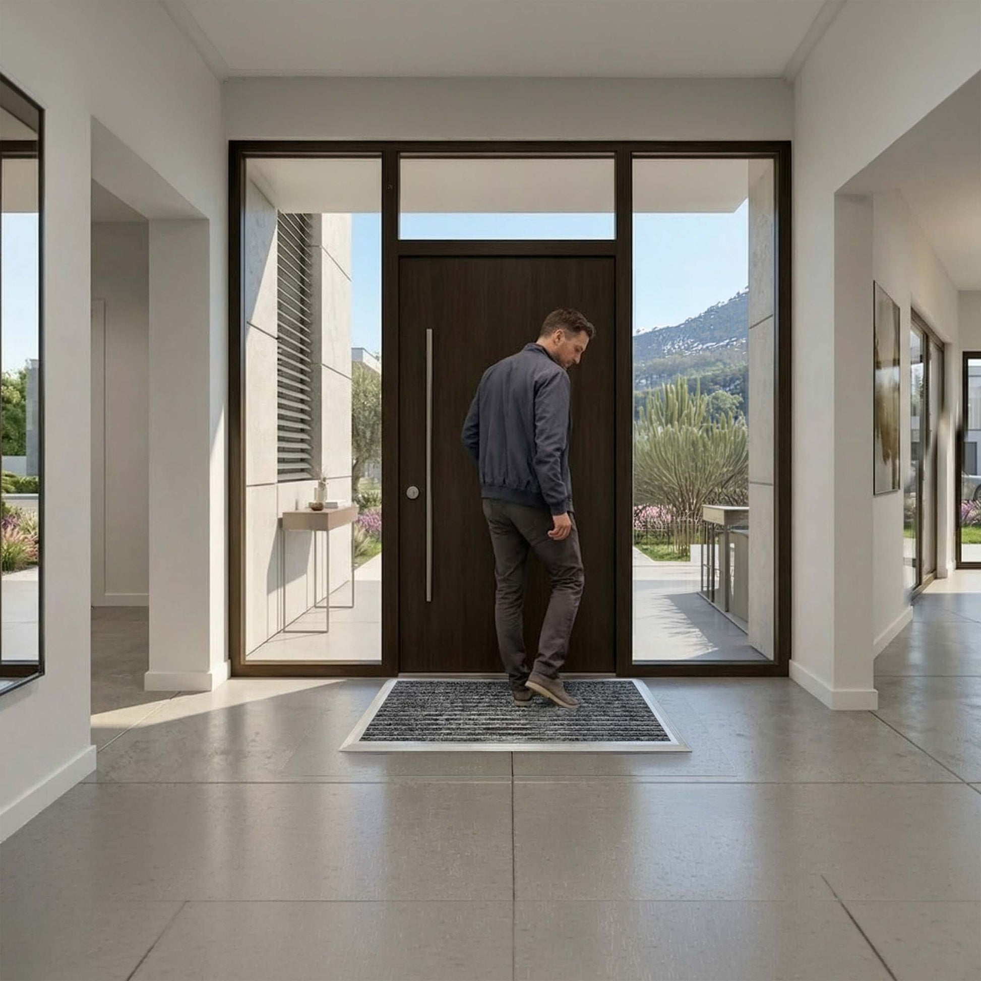 Fussmatte Aluminium Schwarz von Relaxdays