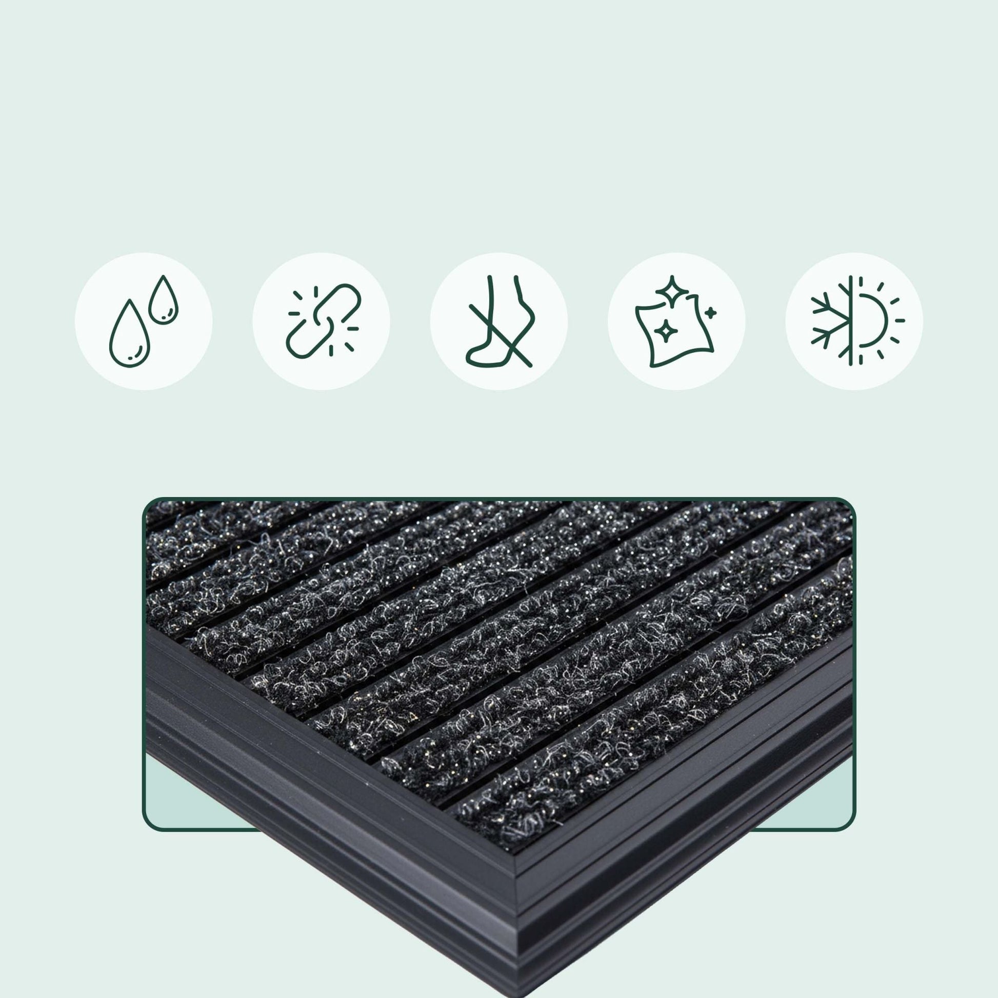 Fussmatte Aluminium Schwarz von Relaxdays