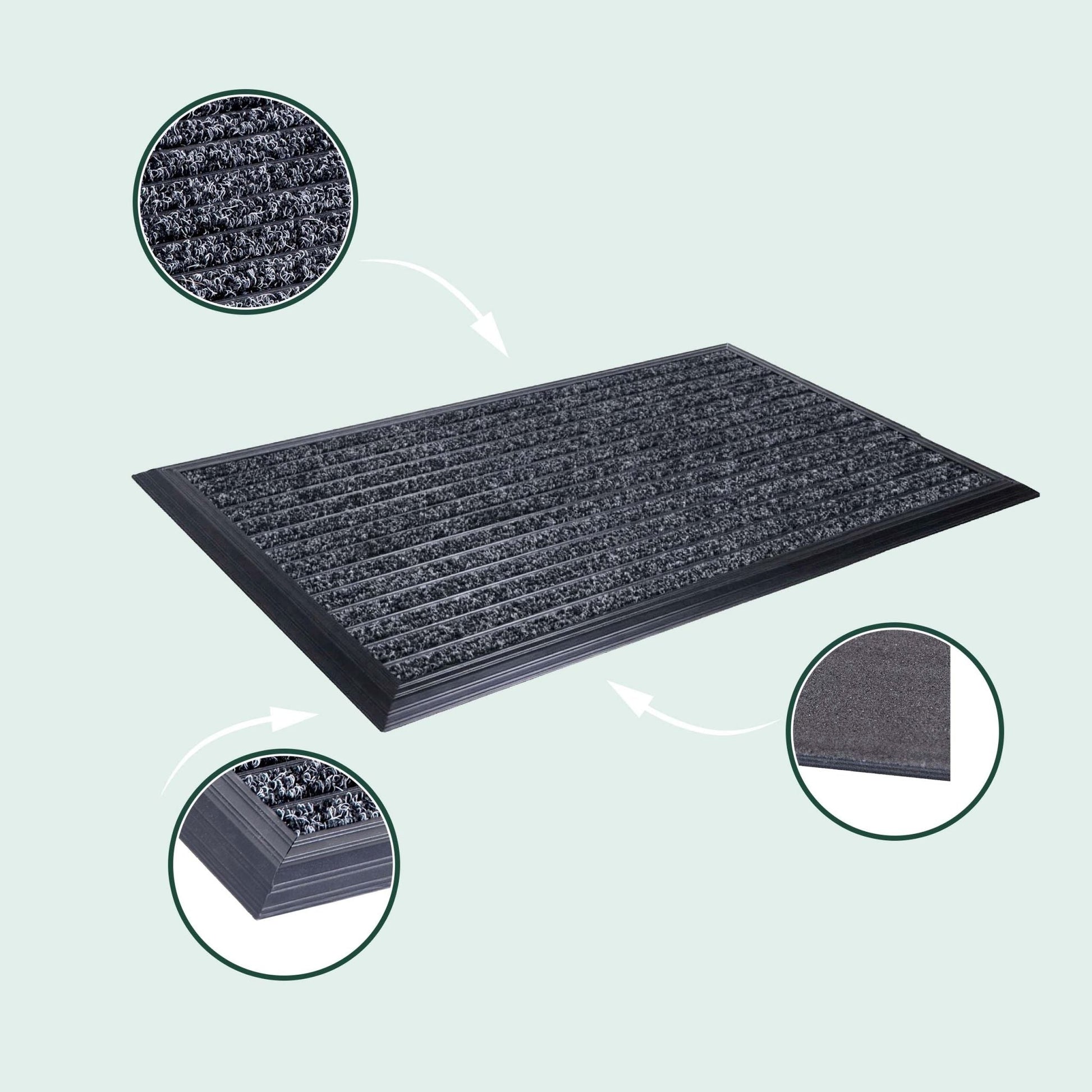 Fussmatte Aluminium Schwarz von Relaxdays