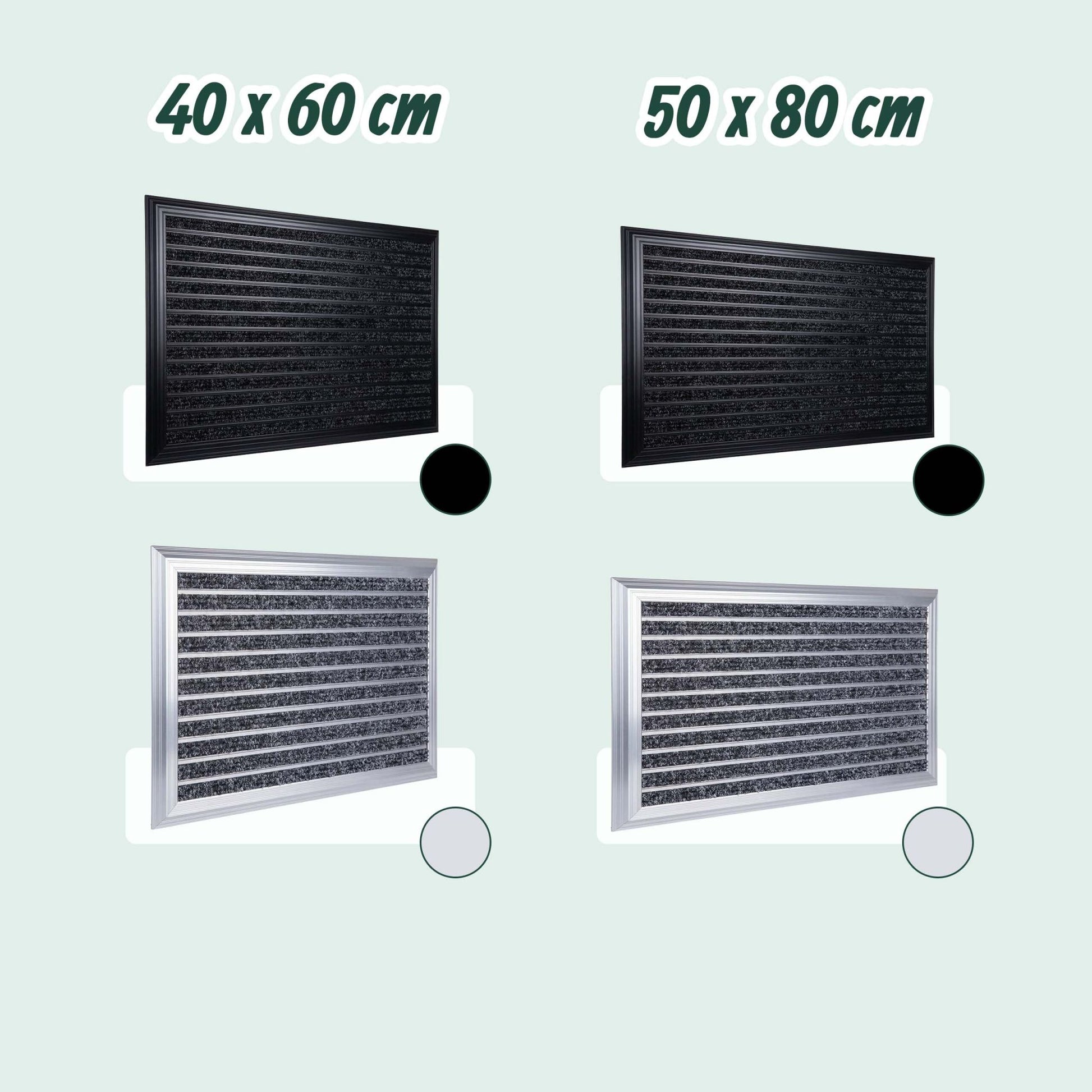 Fussmatte Aluminium Schwarz von Relaxdays