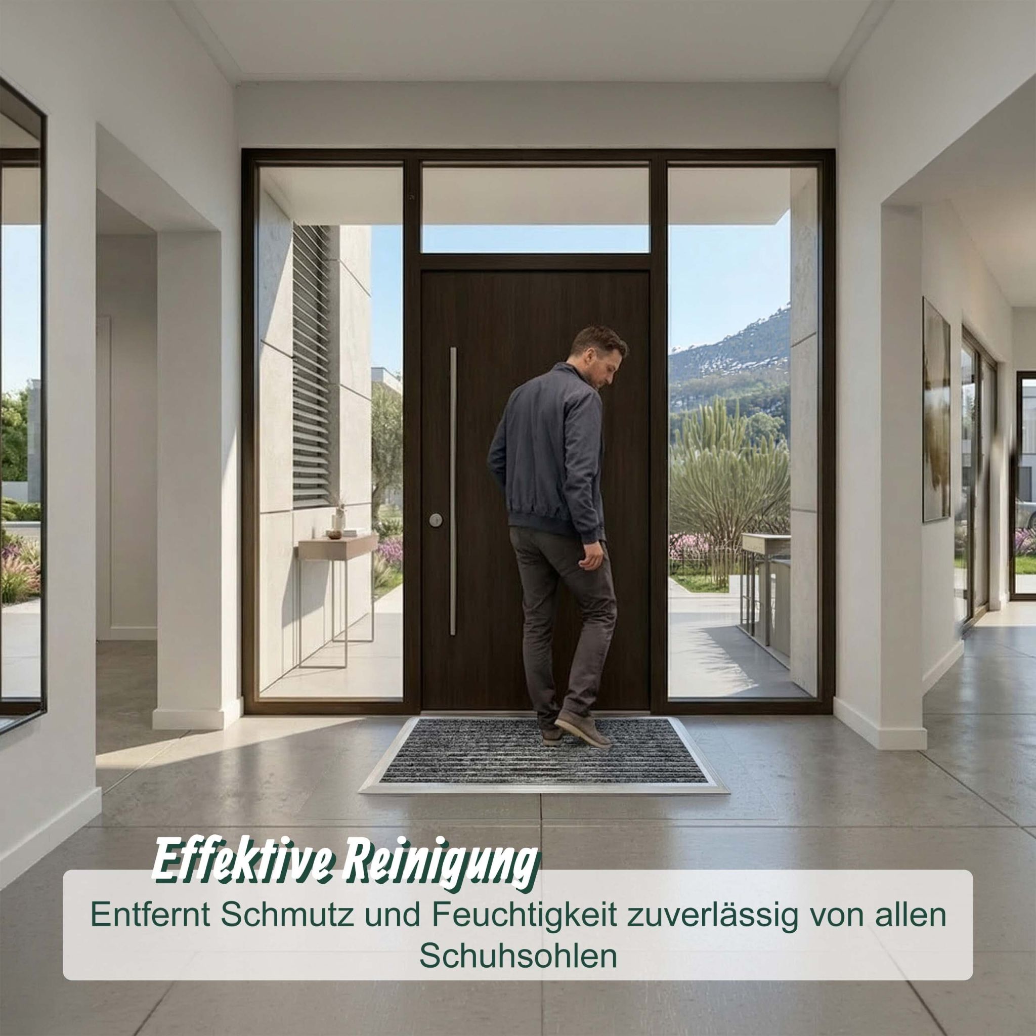 Fussmatte Aluminium Schwarz von Relaxdays