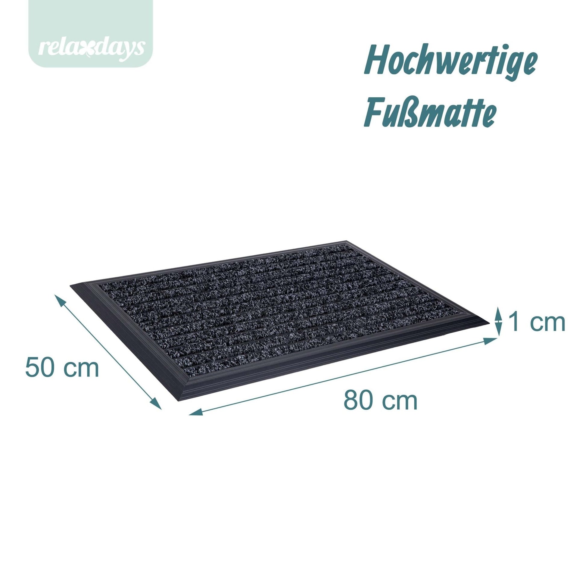 Fussmatte Aluminium Schwarz von Relaxdays