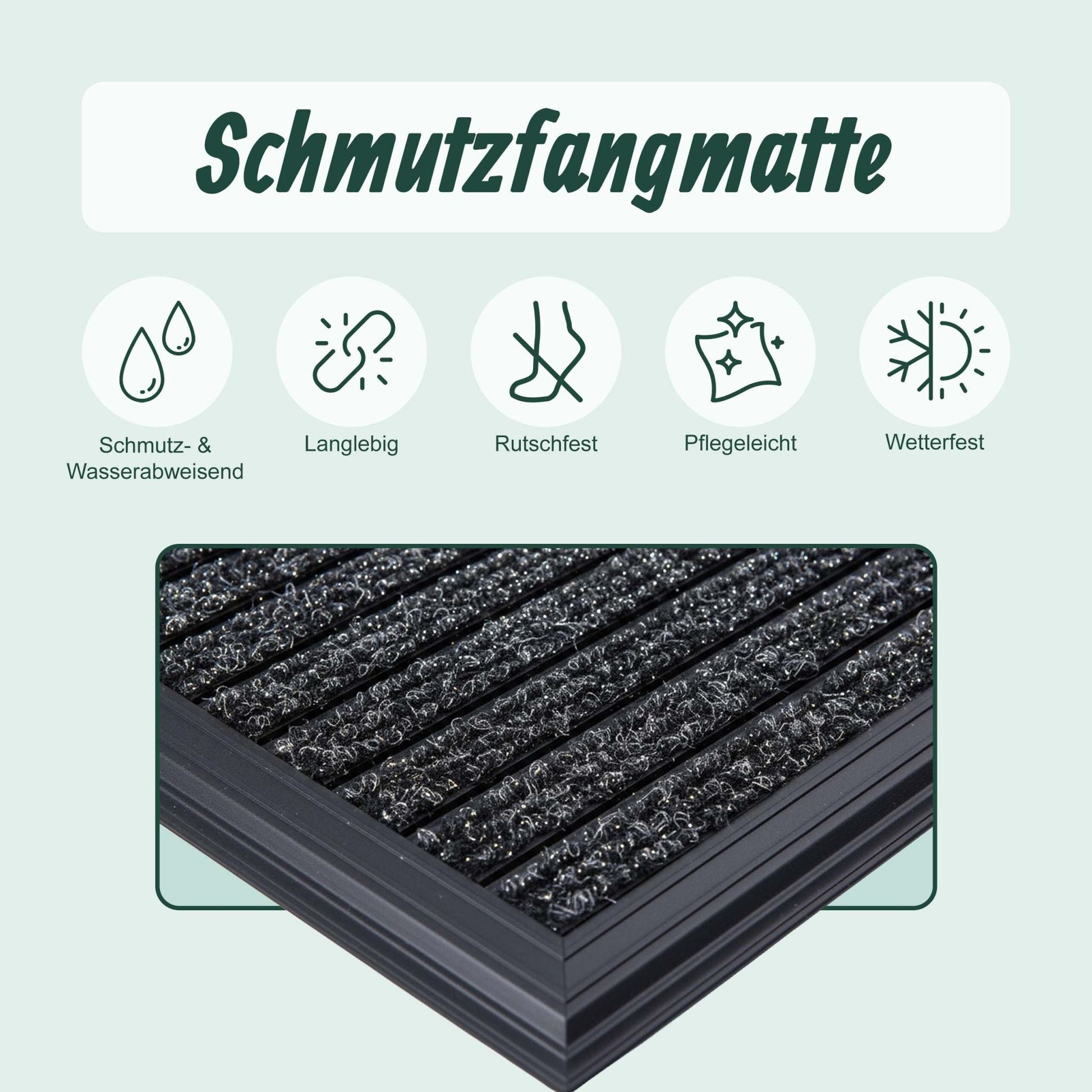 Fussmatte Aluminium Schwarz von Relaxdays