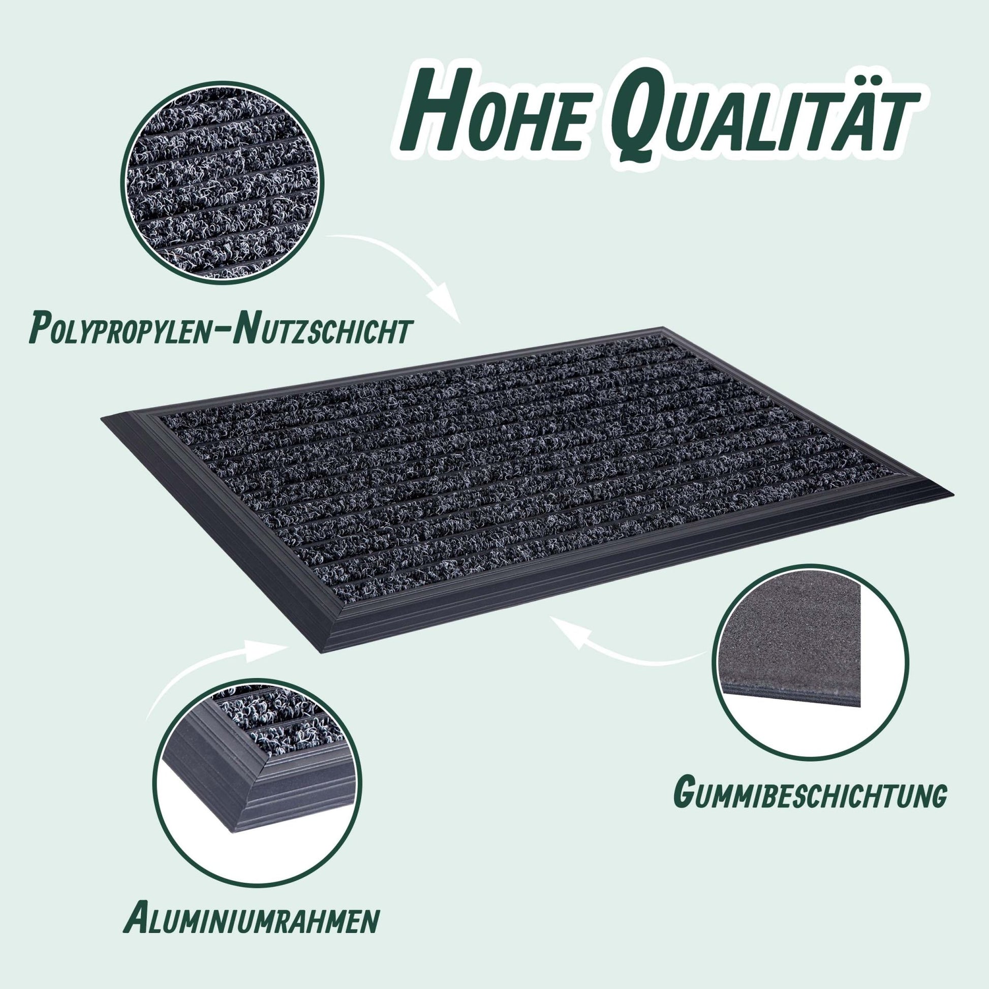 Fussmatte Aluminium Schwarz von Relaxdays