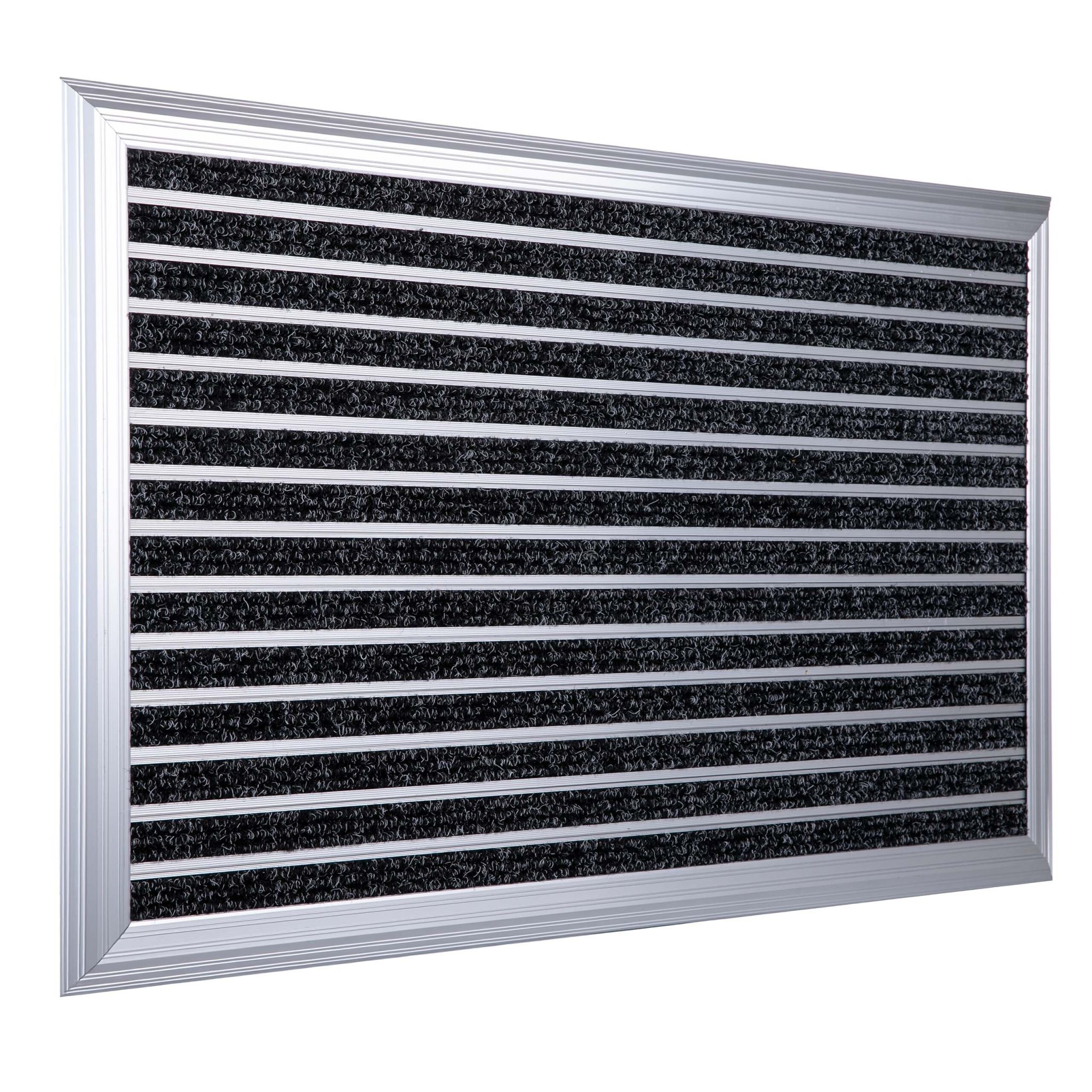 Fussmatte Aluminium Schwarz-Silber von Relaxdays