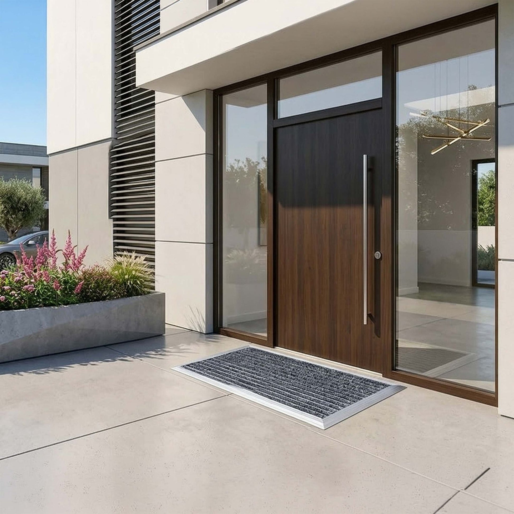 Fussmatte Aluminium Schwarz-Silber von Relaxdays