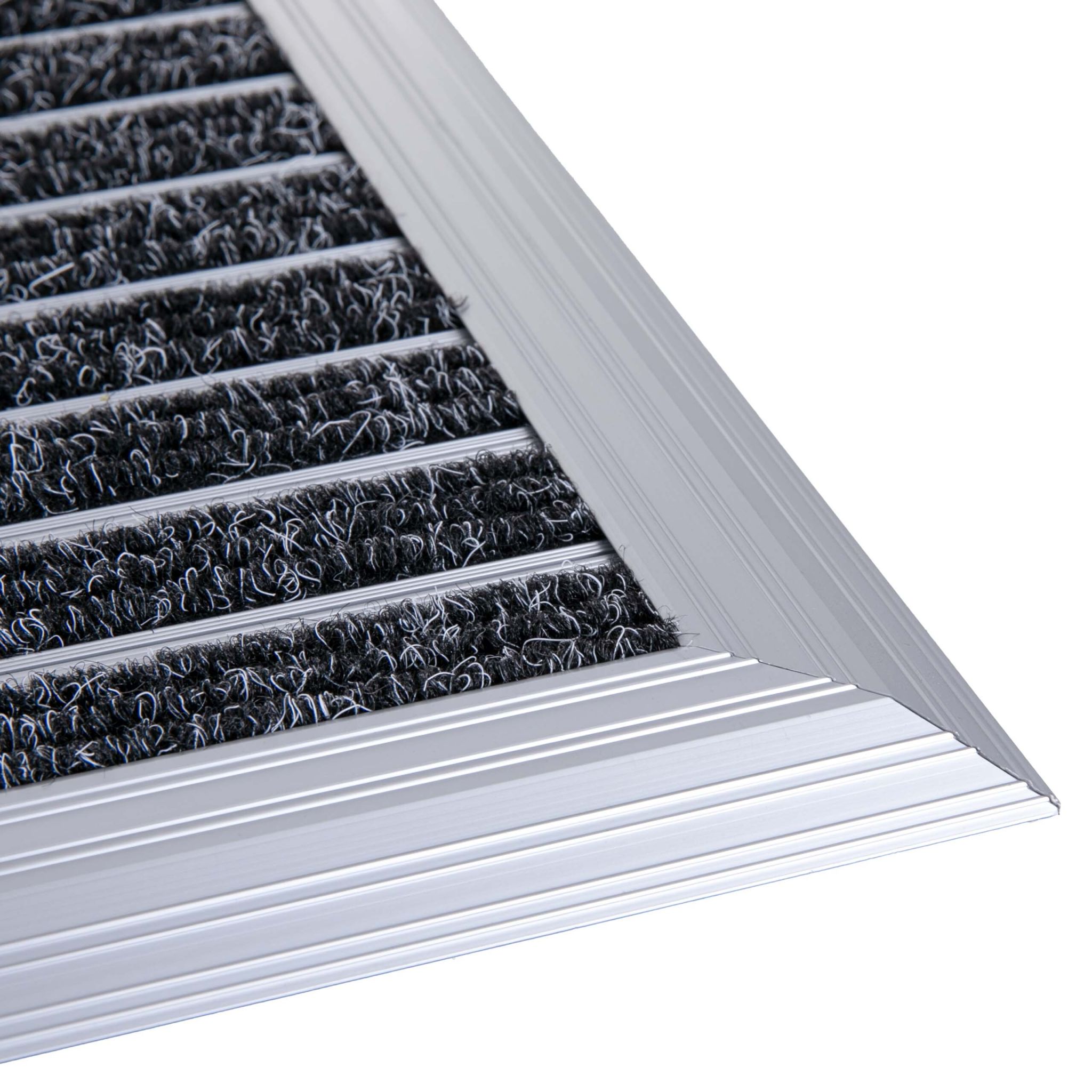 Fussmatte Aluminium Schwarz-Silber von Relaxdays