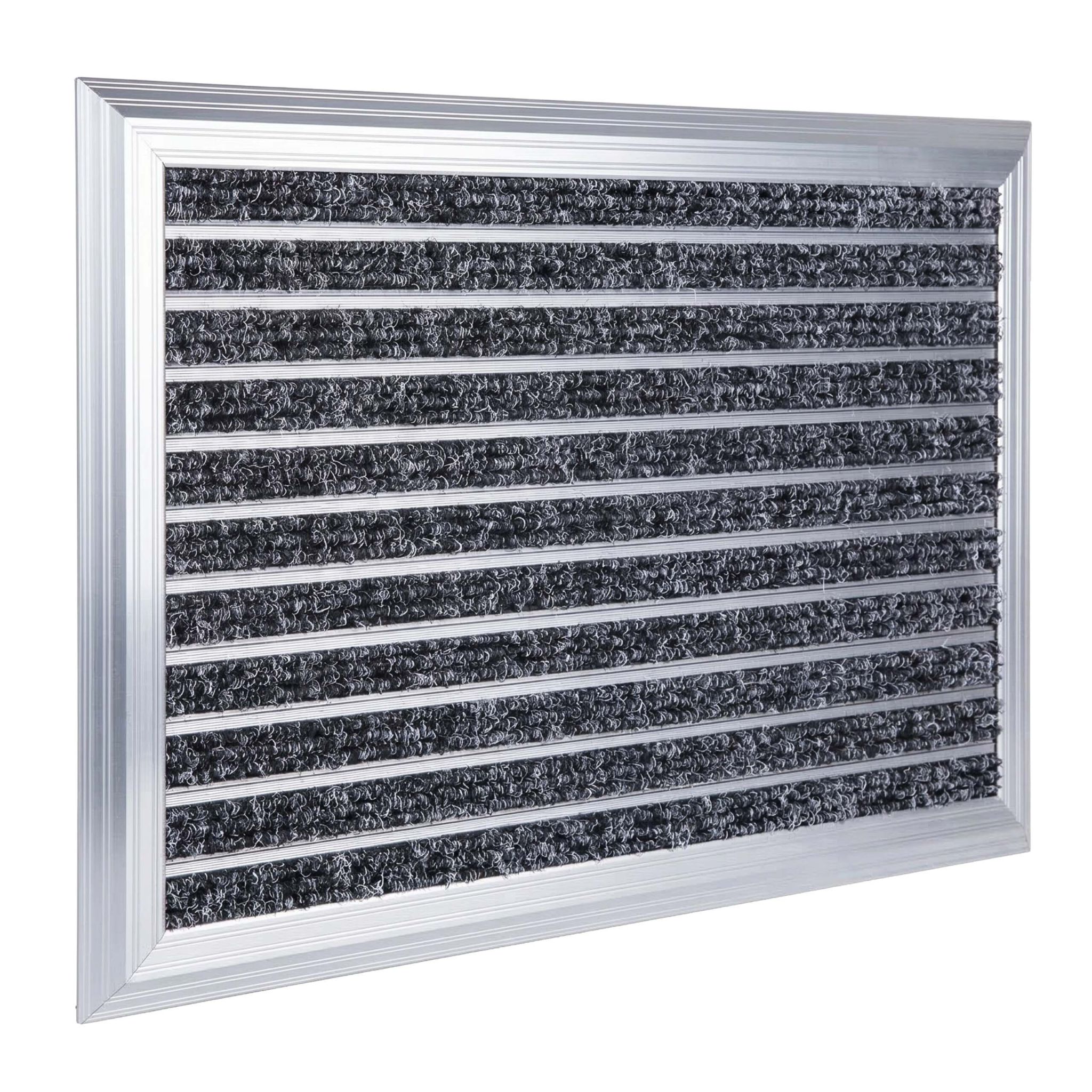 Fussmatte Aluminium Schwarz-Silber von Relaxdays