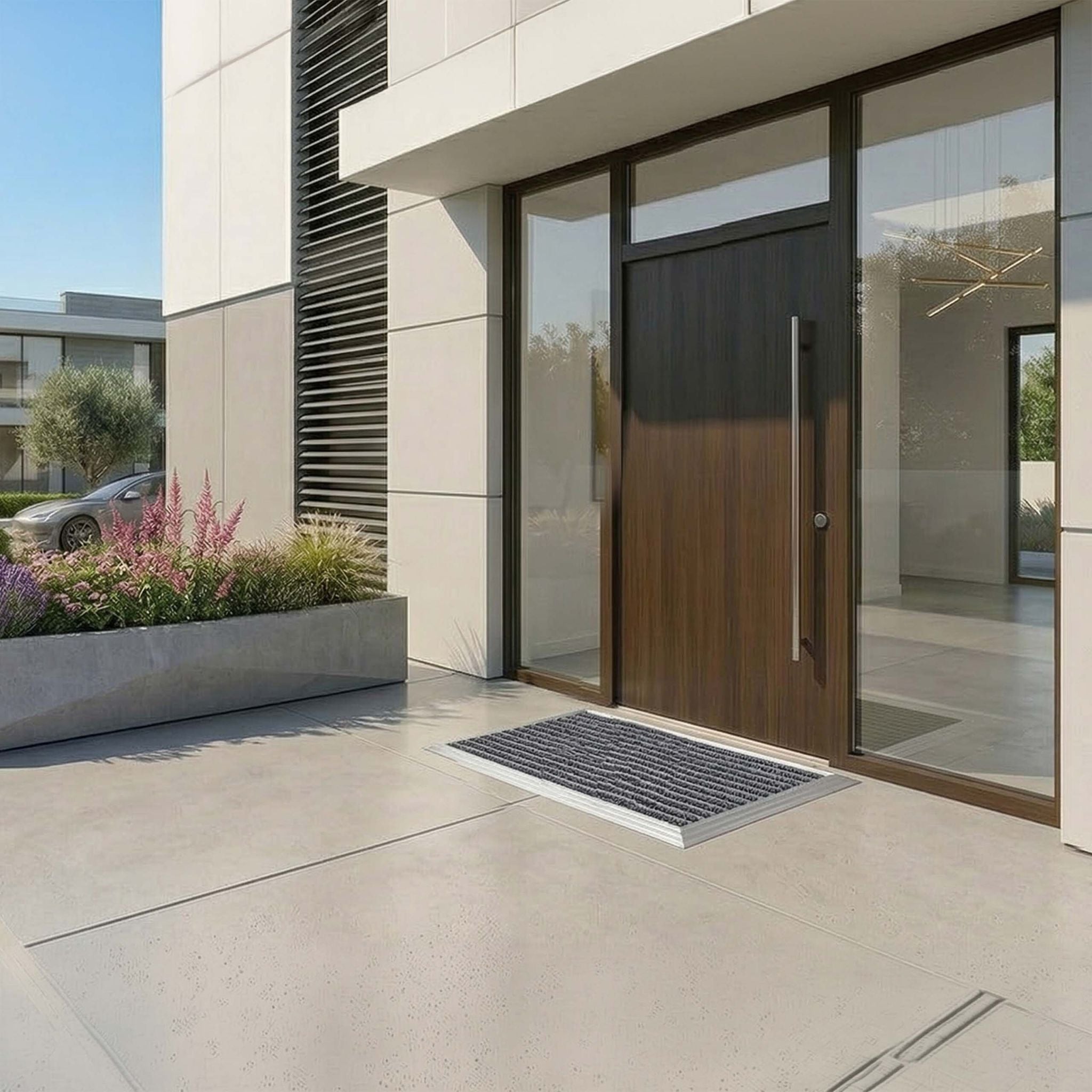 Fussmatte Aluminium Schwarz-Silber von Relaxdays