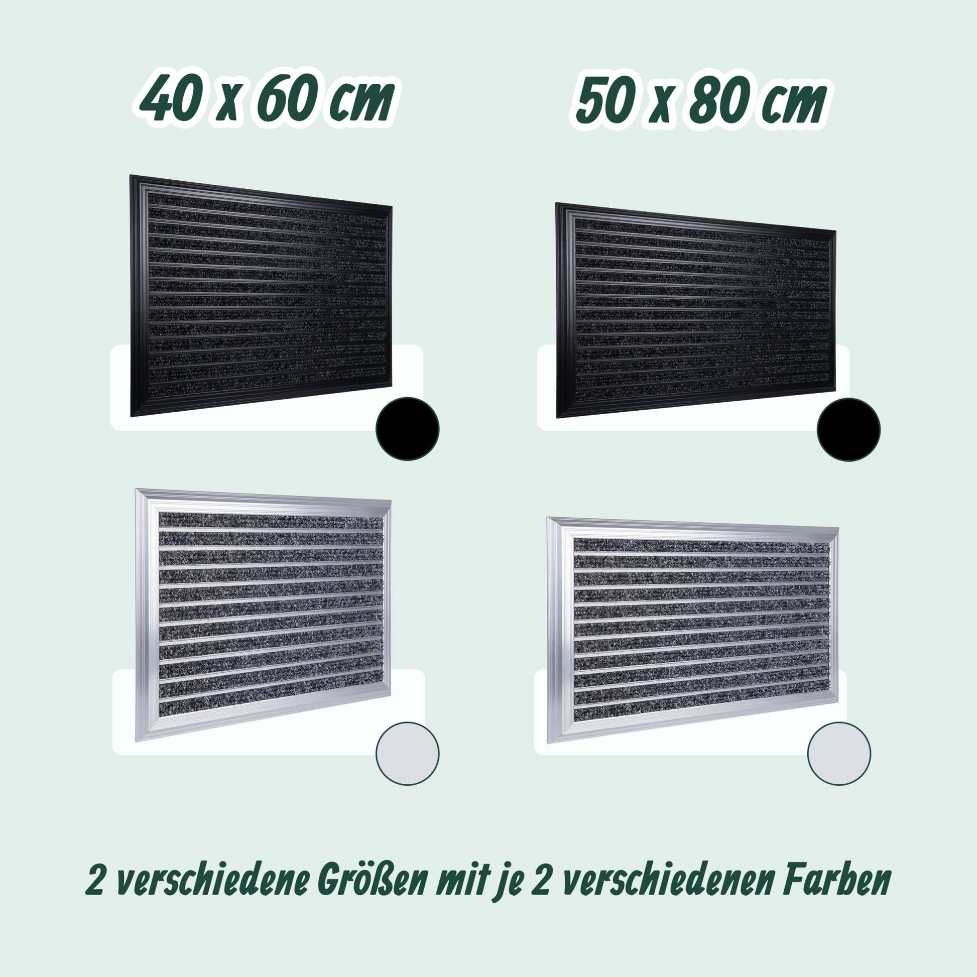Fussmatte Aluminium Schwarz-Silber von Relaxdays