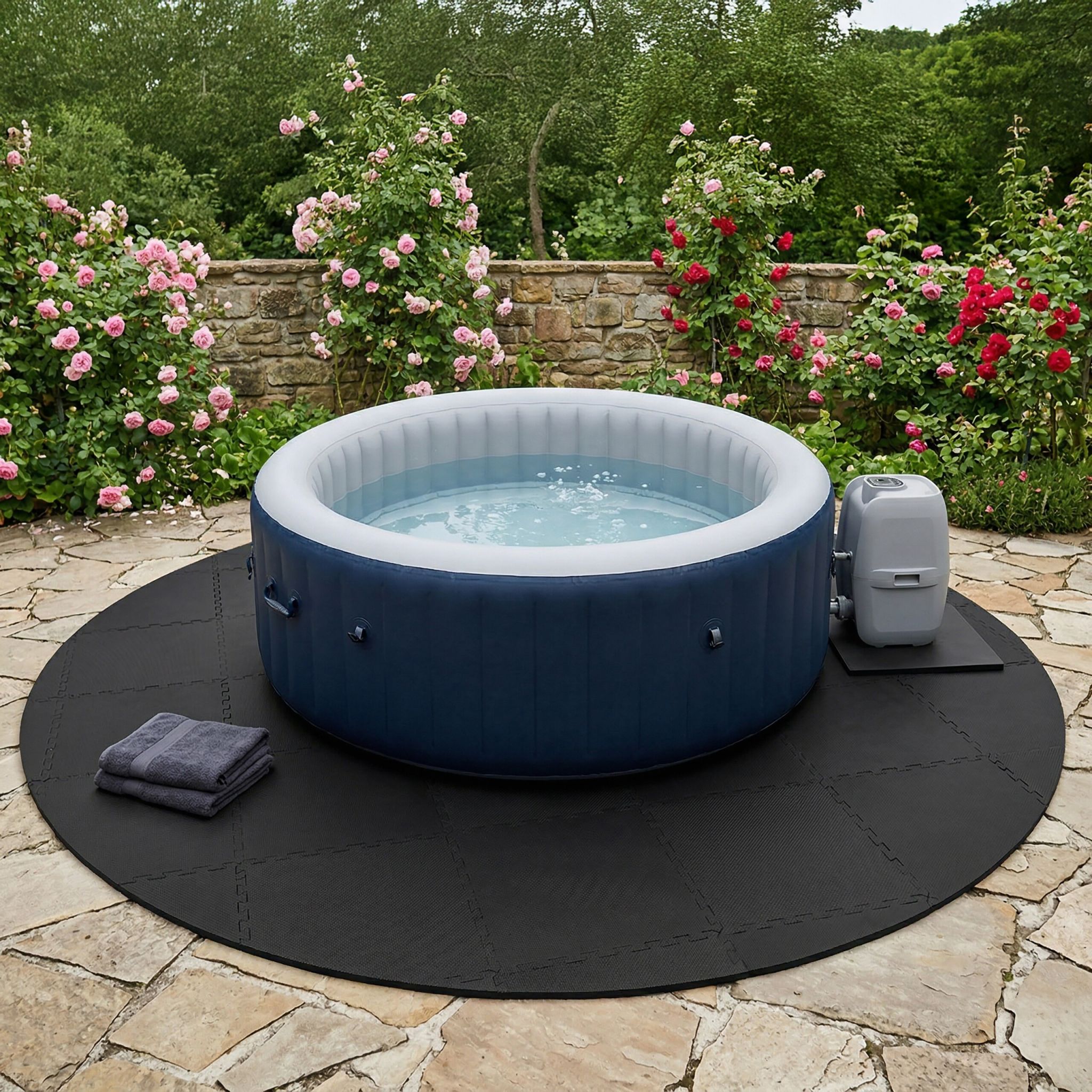 Pool Unterlagen Schaumstoff Schwarz von Relaxdays