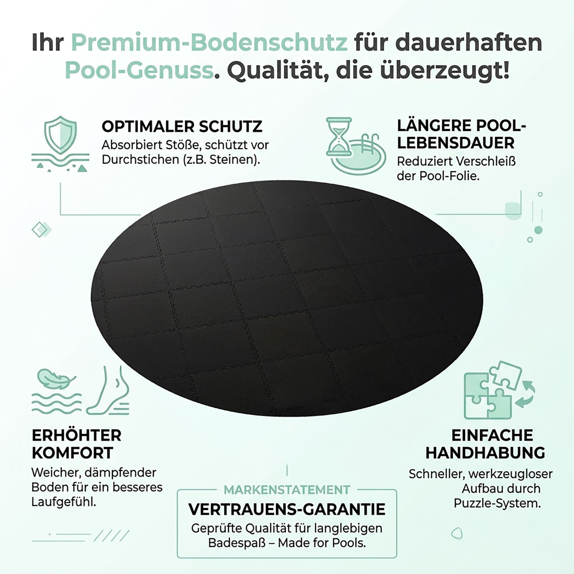 Pool Unterlagen Schaumstoff Schwarz von Relaxdays