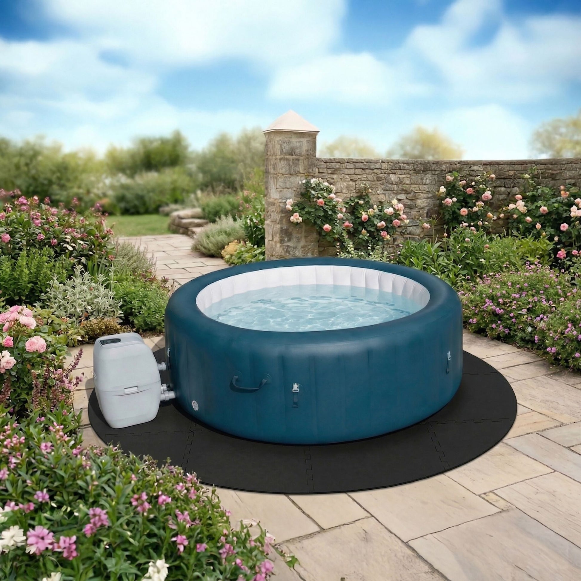 Pool Unterlagen Schaumstoff Schwarz von Relaxdays