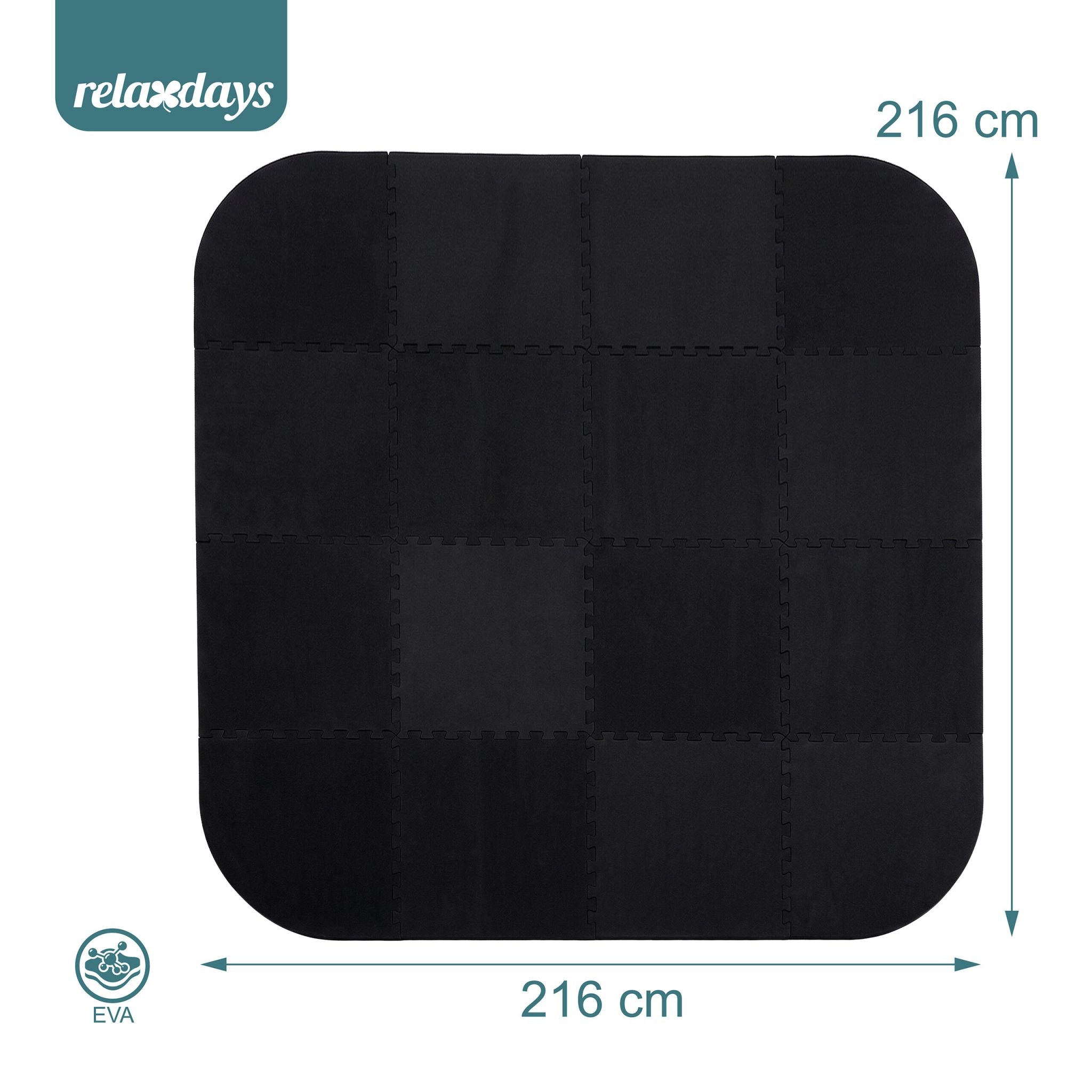 Pool Unterlagen Schaumstoff Schwarz von Relaxdays