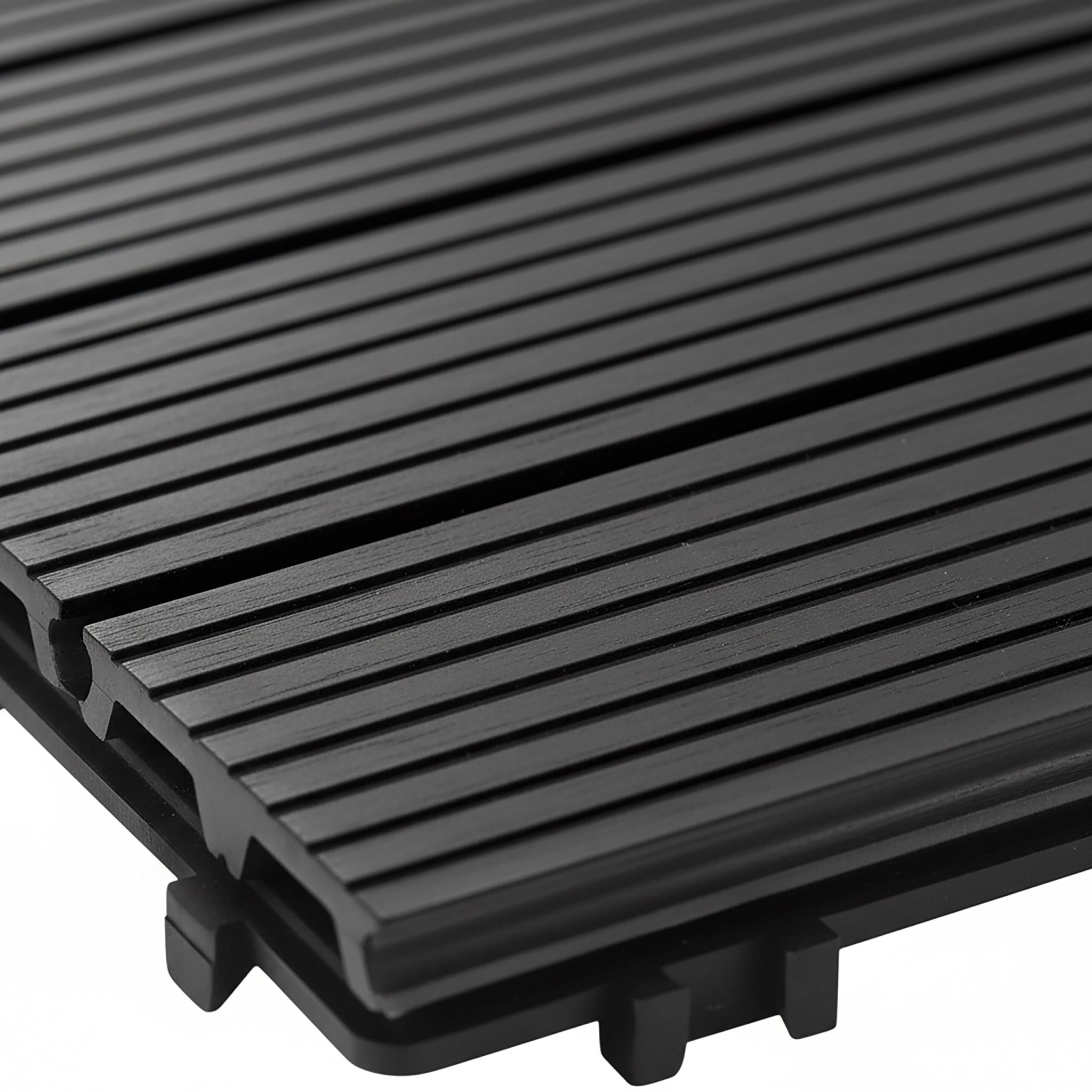 WPC Fliesen 60x30cm 6er-Set Schwarz von Relaxdays