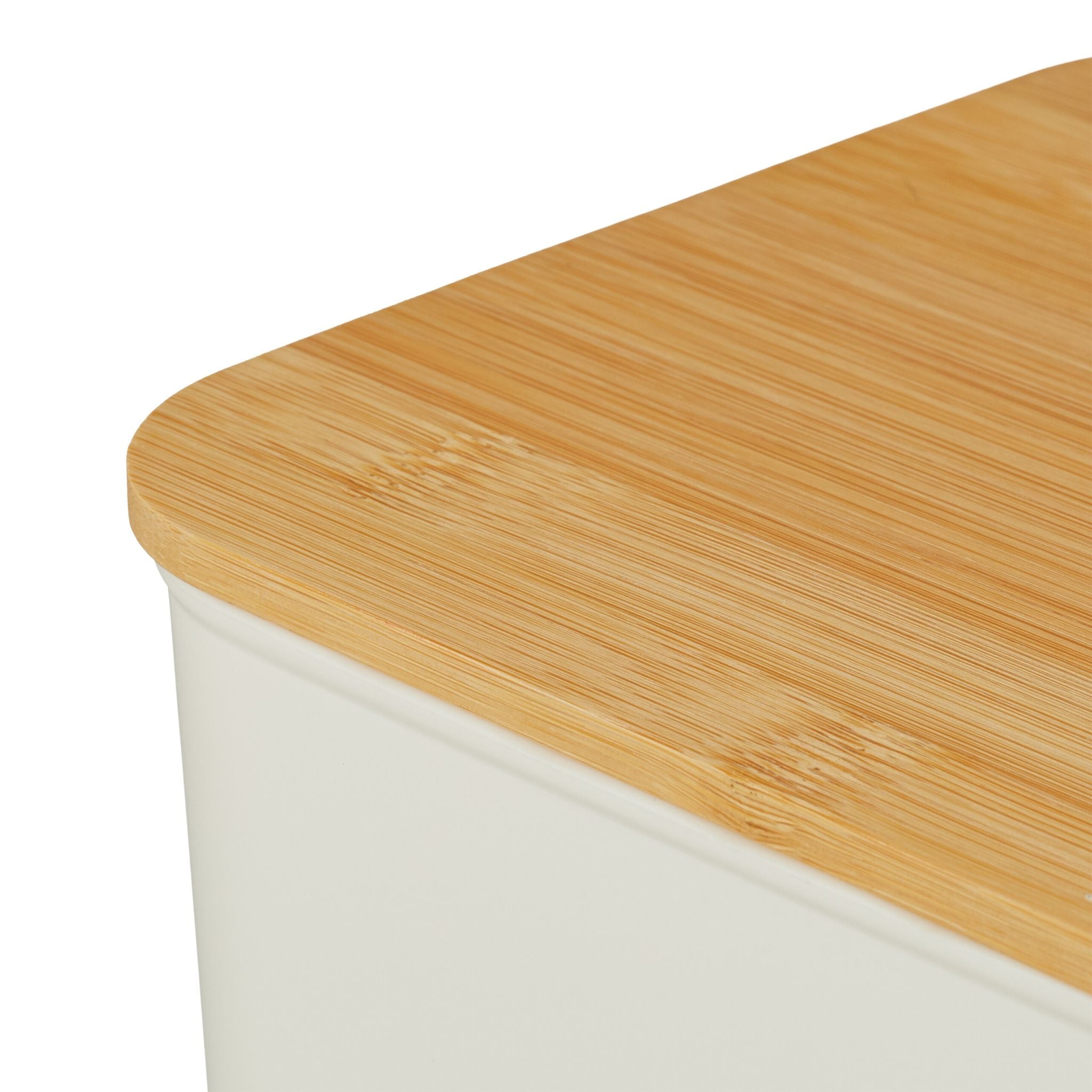 Aufbewahrungsbox mit Bambusdeckel Set Weiss-Hellbraun von Relaxdays