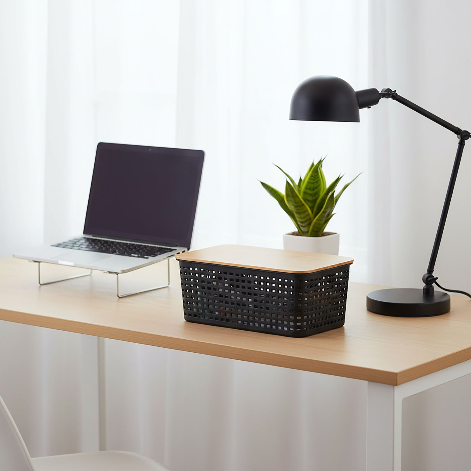 Aufbewahrungsbox mit Bambusdeckel Set Hellbraun-Schwarz von Relaxdays