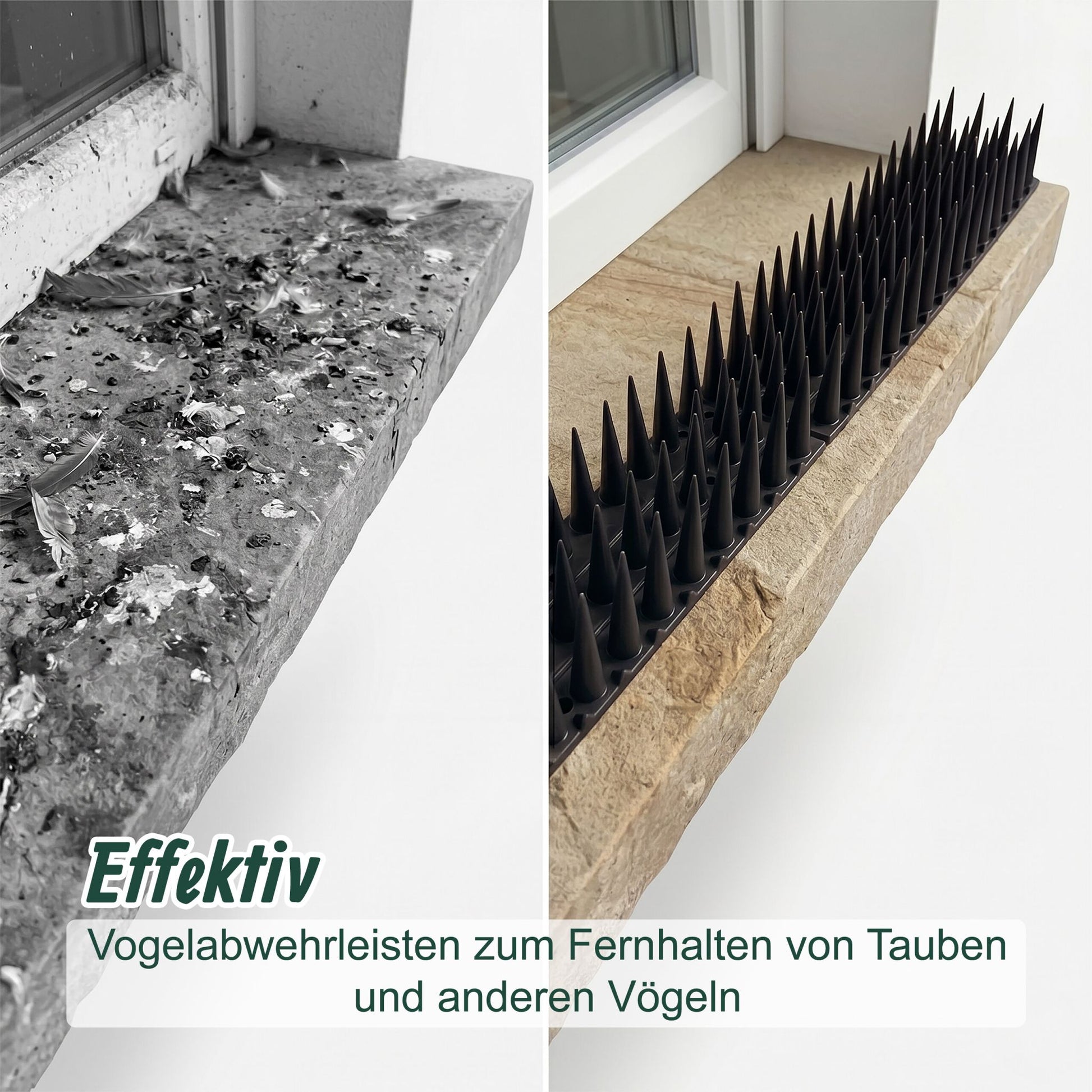 Vogelabwehr Spikes 20er-Set Schwarz von Relaxdays