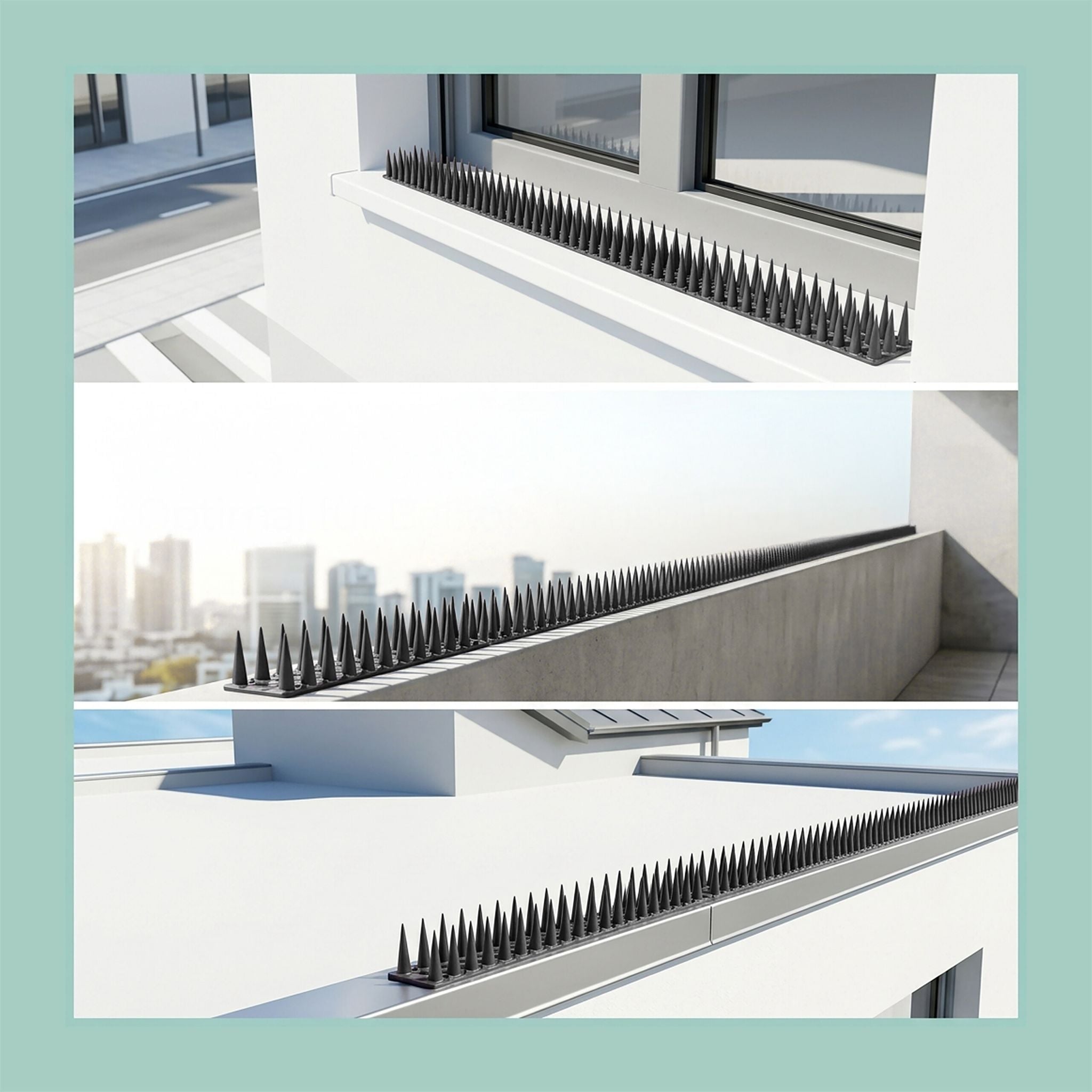 Vogelabwehr Spikes 20er-Set Schwarz von Relaxdays