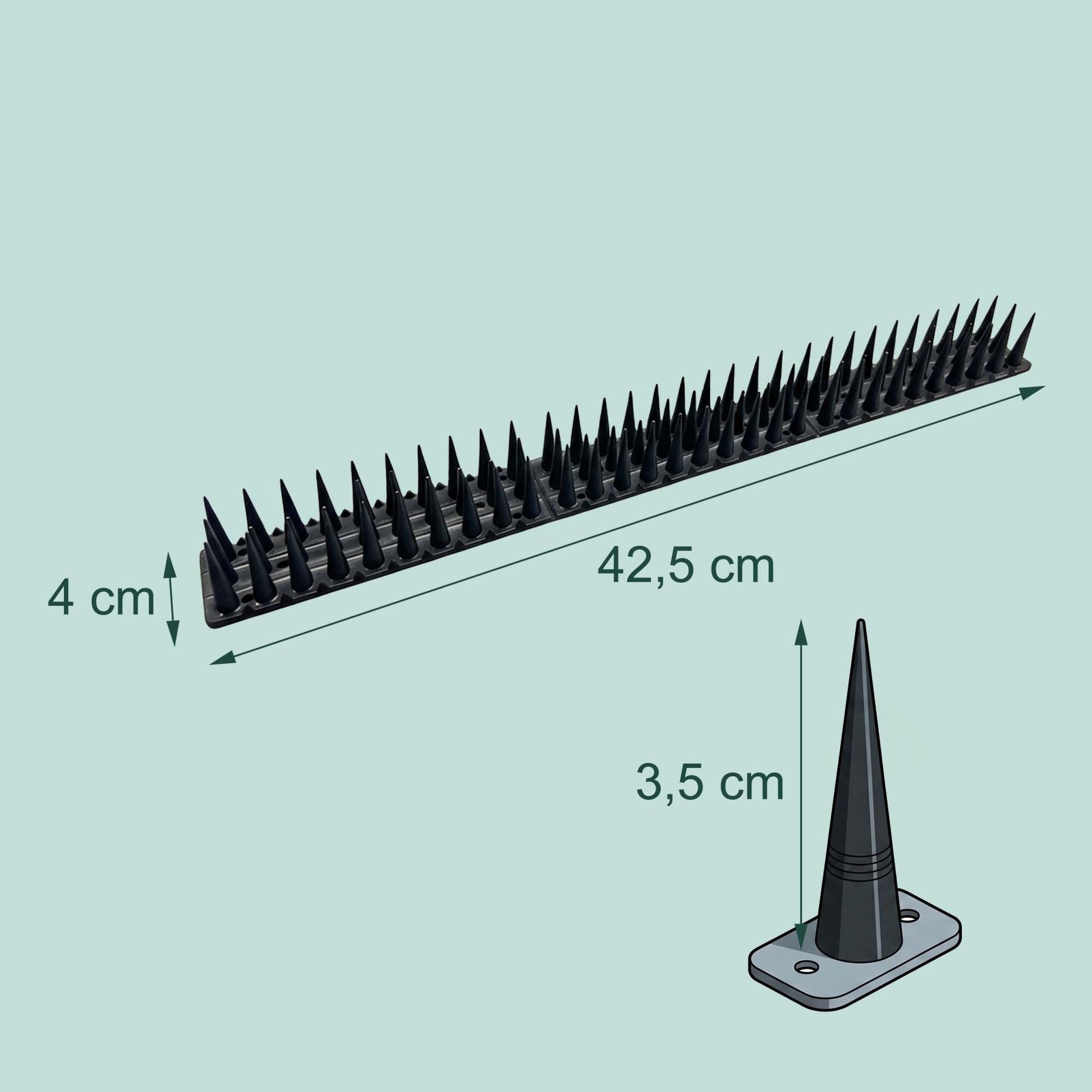 Vogelabwehr Spikes 20er-Set Schwarz von Relaxdays