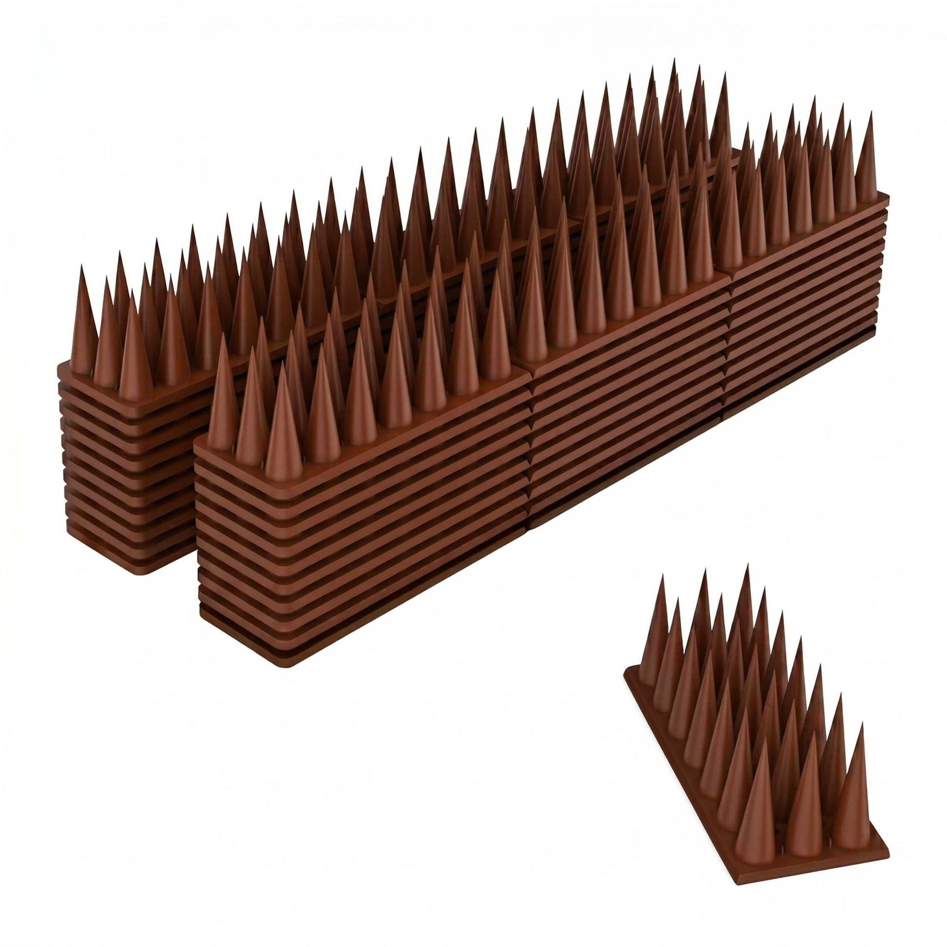 Vogelabwehr Spikes 20er-Set Dunkelbraun von Relaxdays