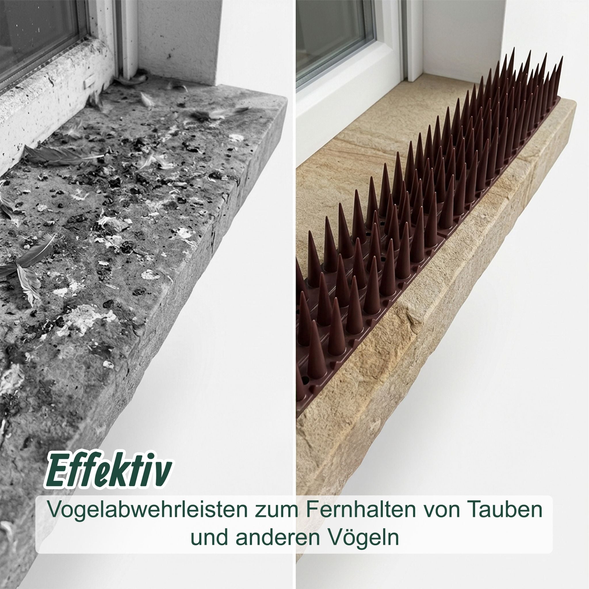 Vogelabwehr Spikes 20er-Set Dunkelbraun von Relaxdays