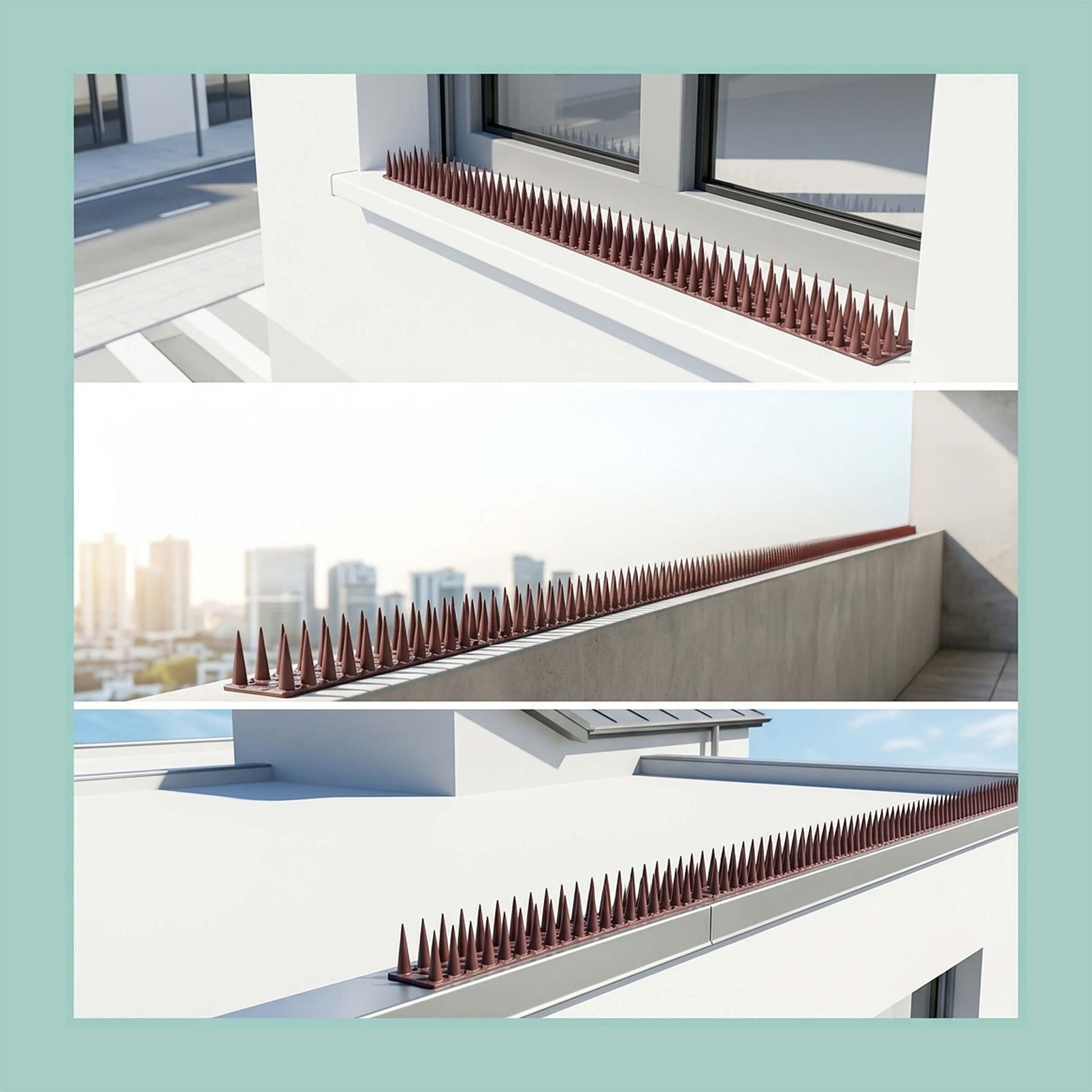 Vogelabwehr Spikes 20er-Set Dunkelbraun von Relaxdays